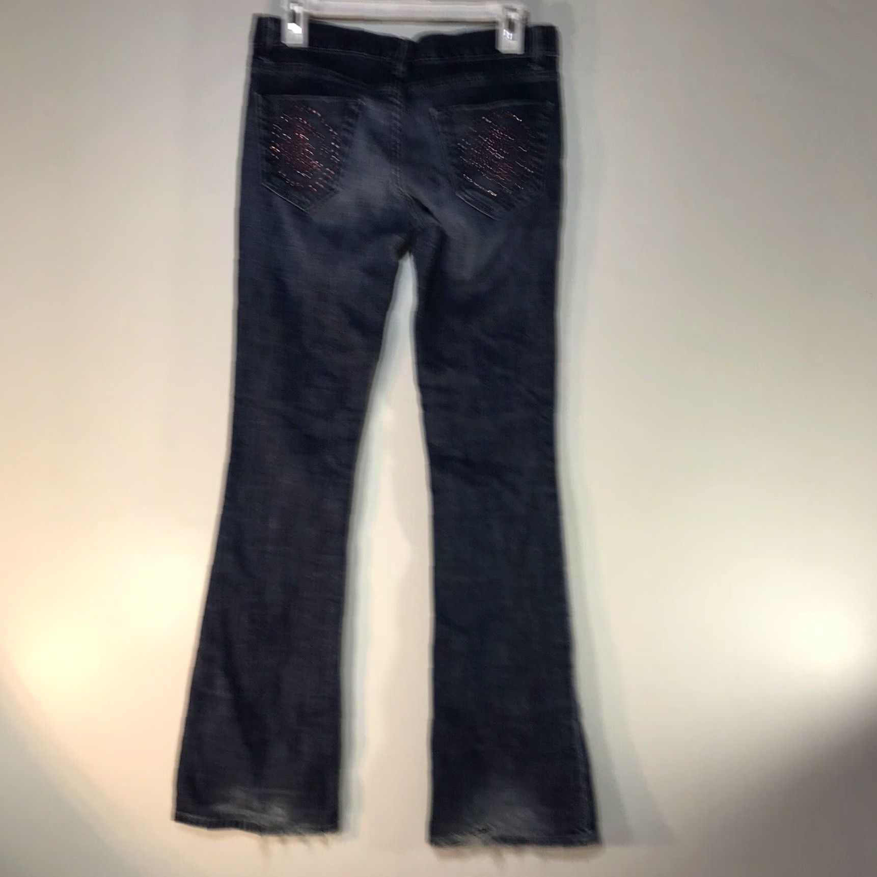 Bebe VINTAGE Bebe Flared Jeans Womens Size 27 Low Rise 90s Bohemian Blue Denim Mexico Size 27" / US 4 / IT 40 - 6 Thumbnail