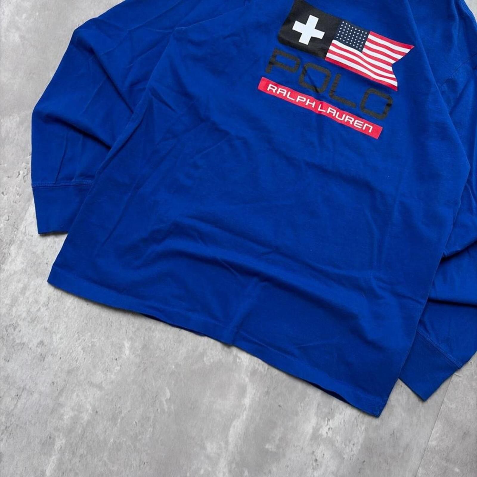 Polo Ralph Lauren Y2K Navy Polo Ralph Lauren USA Flag Long Sleeve Shirt Size US S / EU 44-46 / 1 - 4 Thumbnail