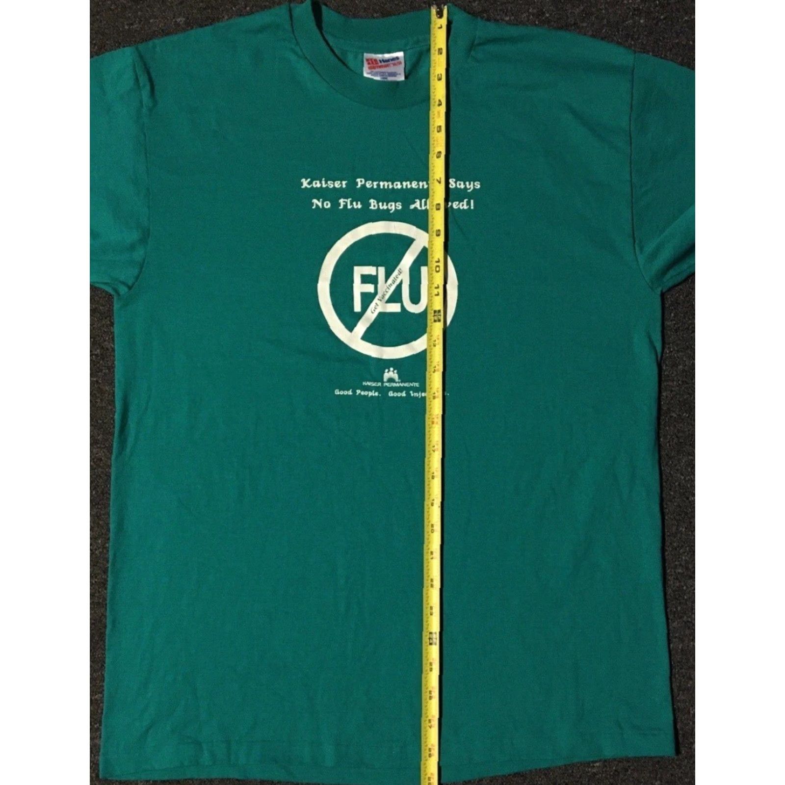 Vintage VINTAGE 90s Flu Vaccine Get Vaccinated Shirt L Green Funny Pharmacy Doctor Corona Grunge Size US L / EU 52-54 / 3 - 7 Thumbnail