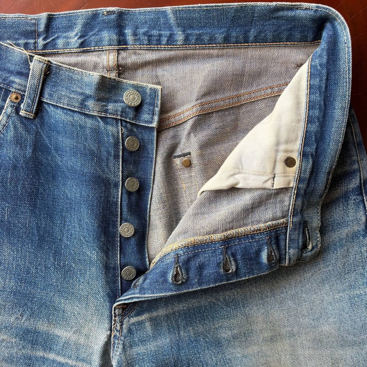 HOLLYWOOD RANCH MARKET Vintage 90’s HR Market Selvedge Distress Mud Wash Blue Pants Size US 34 / EU 50 - 10 Thumbnail