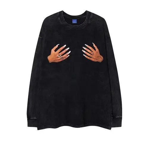 Japanese Brand Vintage Hip Hop Hand Printed Aged Long Sleeve T-Shirt Size US XXL / EU 58 / 5 - 7 Thumbnail