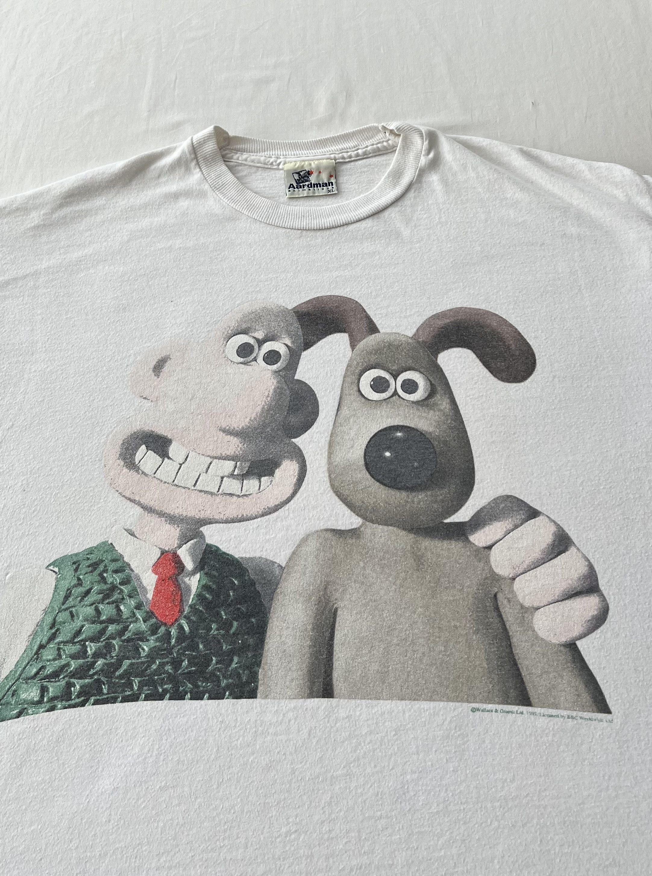 Cartoon Network Vintage 1989 Wallace and Gromit Cartoon White T-shirt Size US XL / EU 56 / 4 - 3 Thumbnail