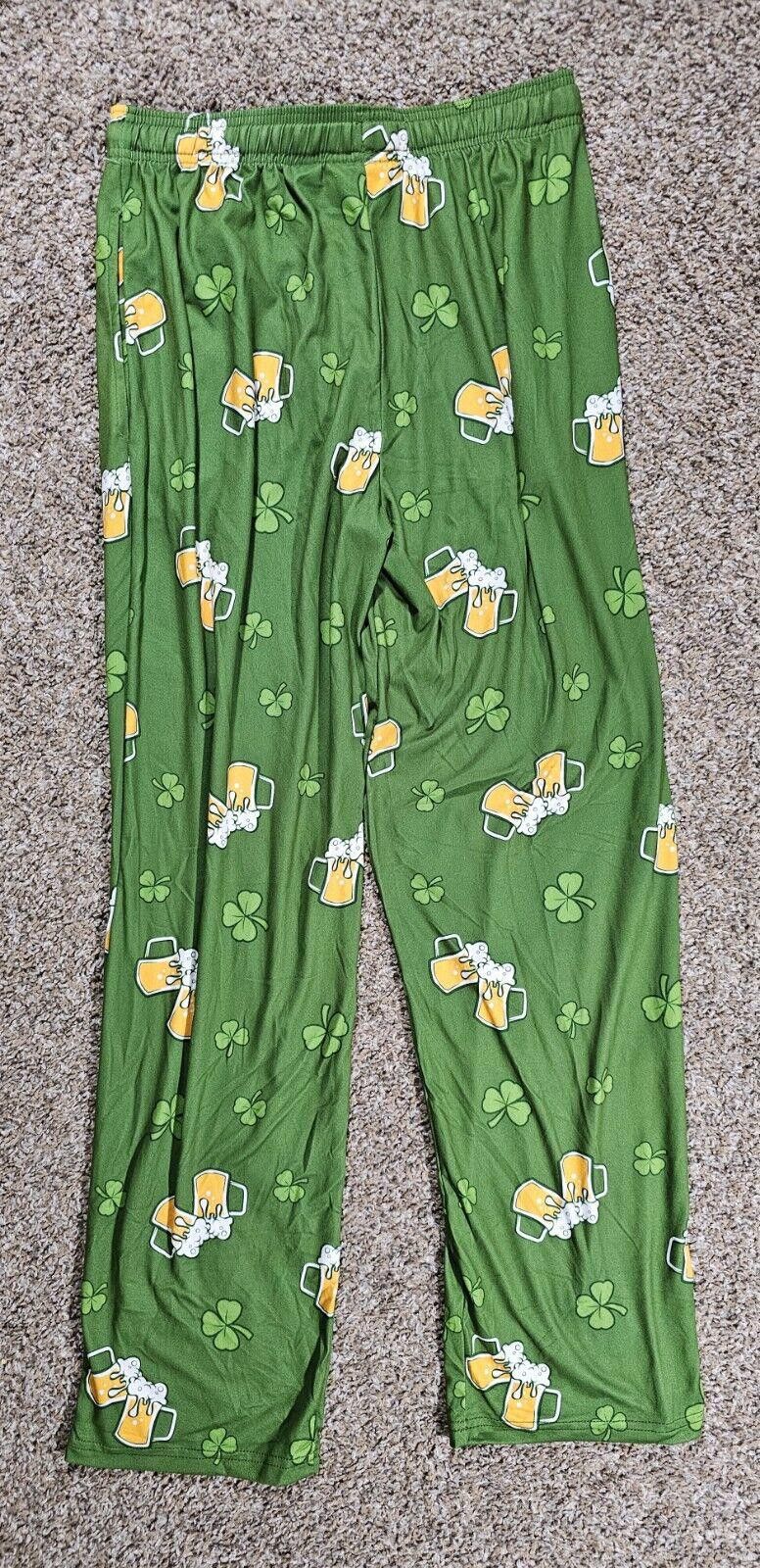 Designer Sleep Pants by Bioworld Sz Small Beer & Shamrock Drawstring Size ONE SIZE - 6 Thumbnail