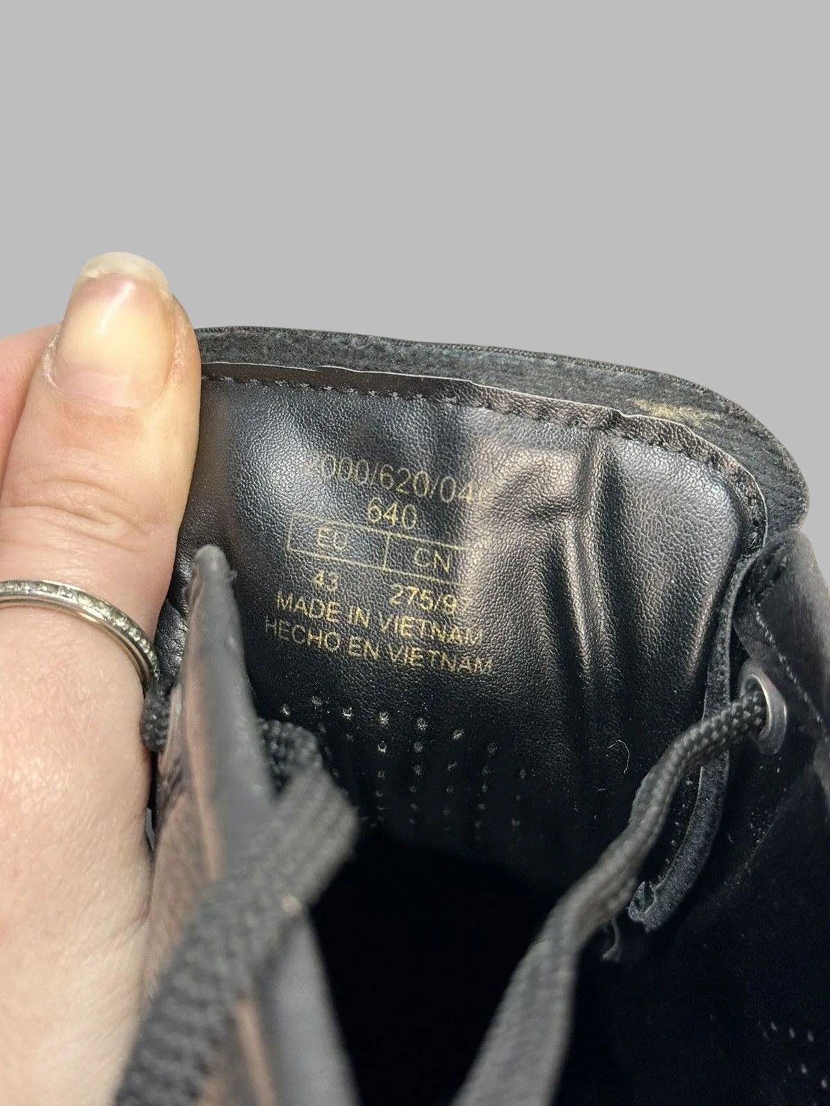 14th Addiction Vintage Black Leather Combat Boots Grunge Military Style Size US 10 / EU 43 - 13 Thumbnail