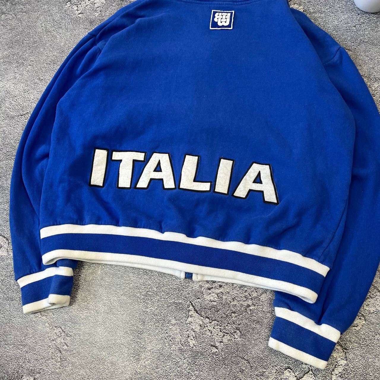 Other Y2K Rare 🇮🇹 Blue Italia Team big center logo Soccer Zip Size US S / EU 44-46 / 1 - 4 Thumbnail