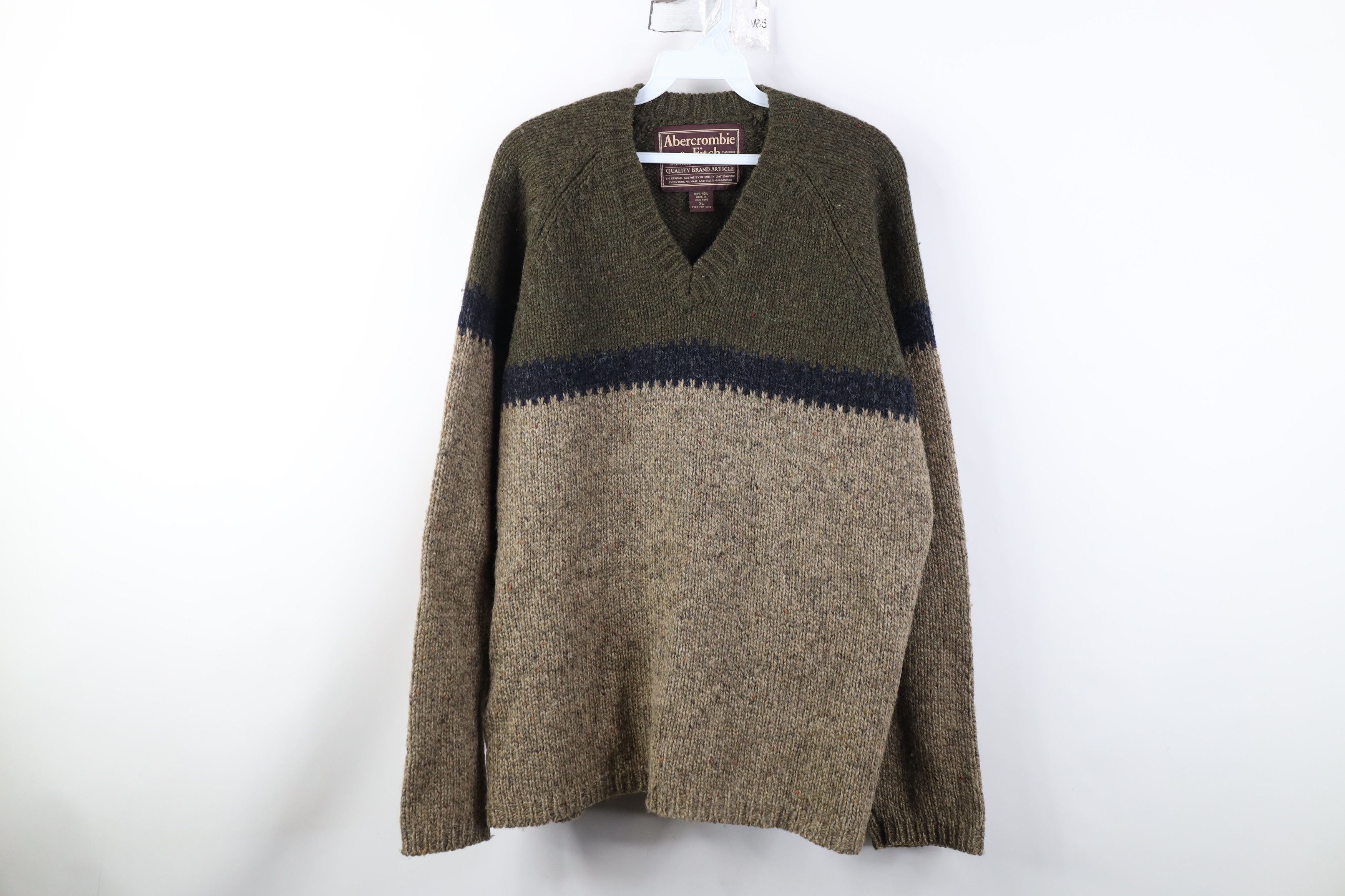 Abercrombie & Fitch Vintage 90s Abercrombie & Fitch V-Neck Sweater Earth Tone Size US XL / EU 56 / 4 - 1 Thumbnail