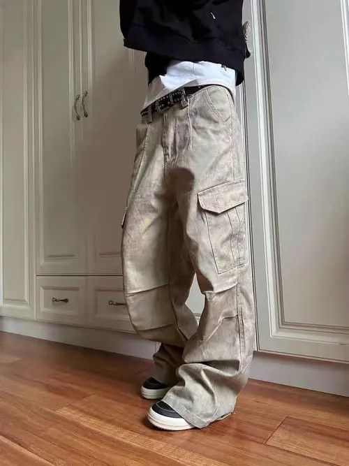 Japanese Brand Vintage Street Y2K Large Pocket Pleated Work Casual Pants Size US 30 / EU 46 - 1 Thumbnail