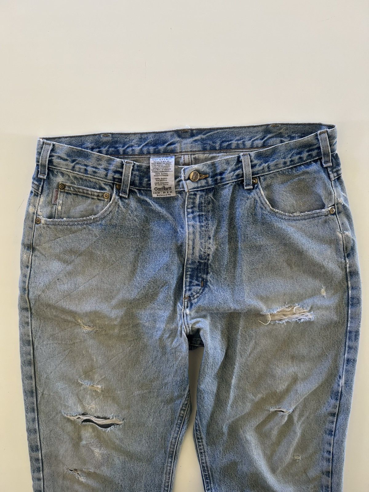 Vintage Carhartt Distressed Denim Jeans Size 38