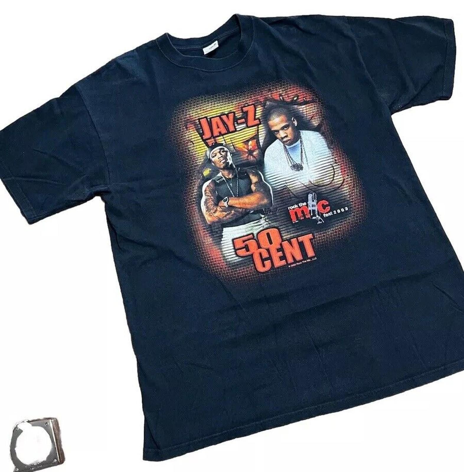 Vintage Jay Z 50 Cent Rap Tee Shirt Tour 2003 Size XL