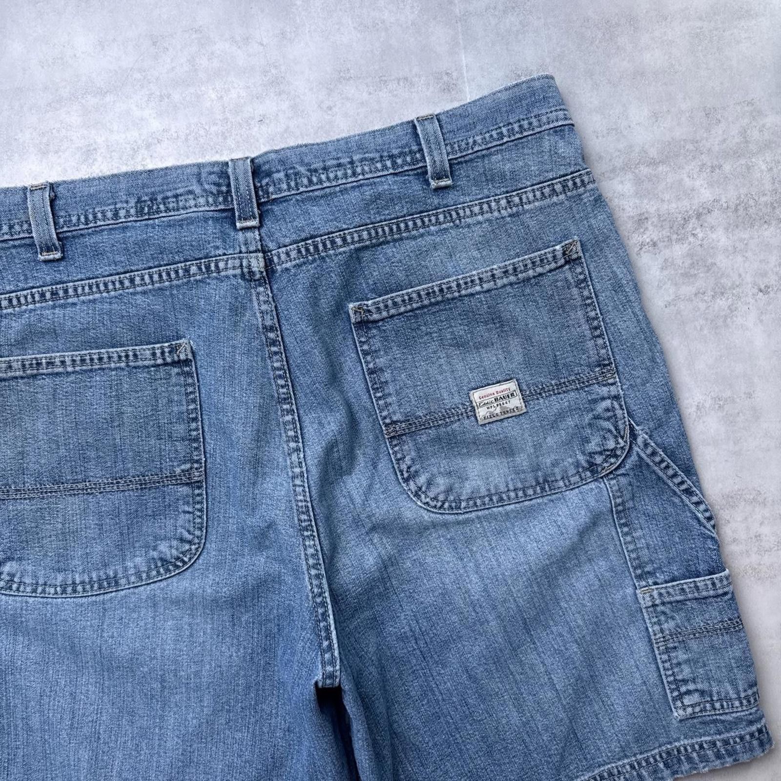 Eddie Bauer Y2K Eddie Bauer 00s Baggy Carpenter Denim 00s shorts Size US 38 / EU 54 - 3 Thumbnail