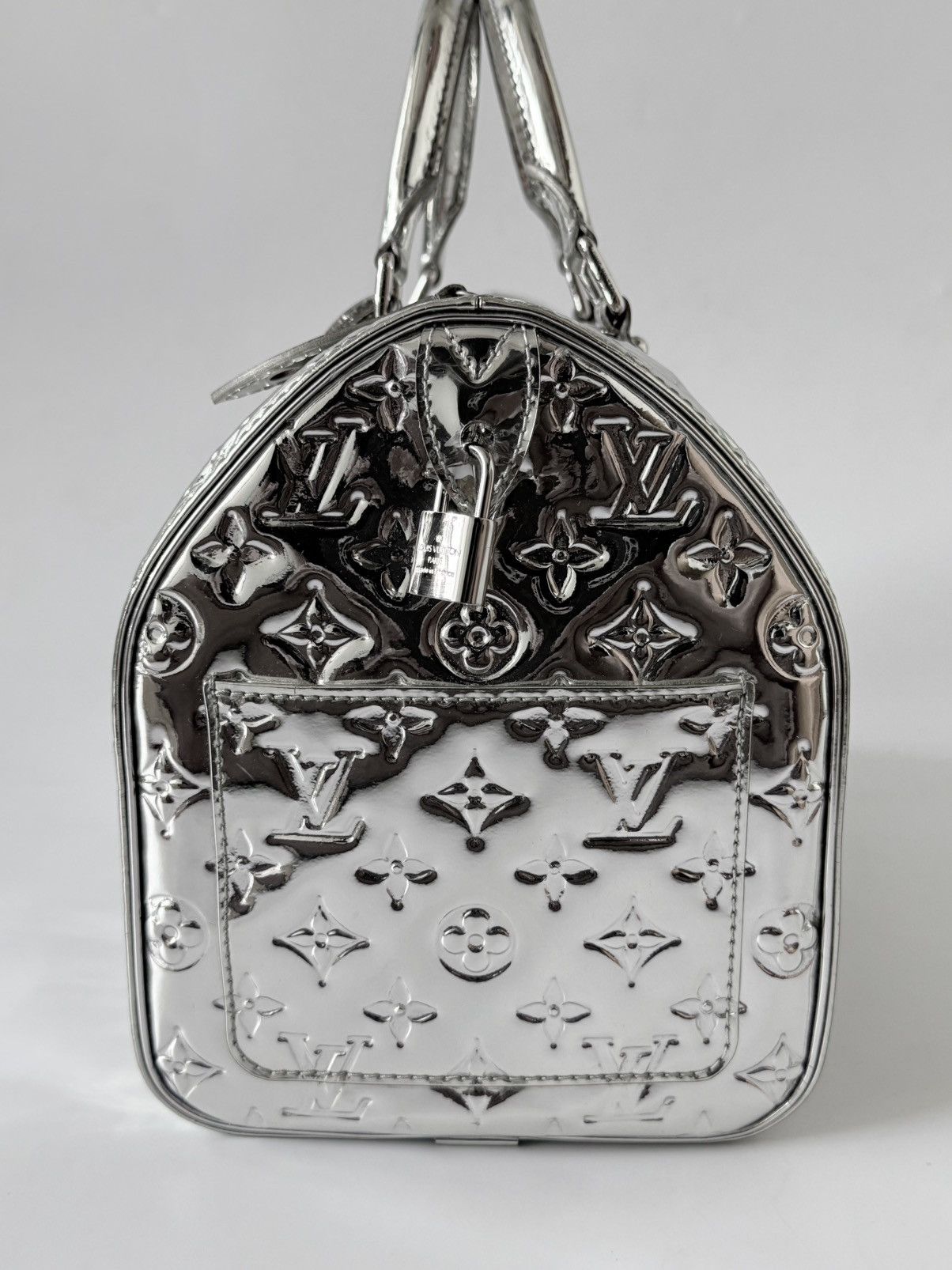 Louis Vuitton Louis Vuitton Limited Silver Monogram Miroir Speedy 30 Bag Size ONE SIZE - 4 Thumbnail