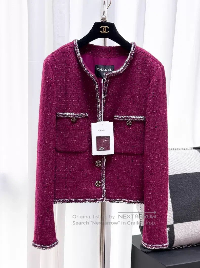 Chanel Chanel Checked gem buckle tweed rolled edge long-sleeved j Size XS / US 0-2 / IT 36-38 - 1 Thumbnail