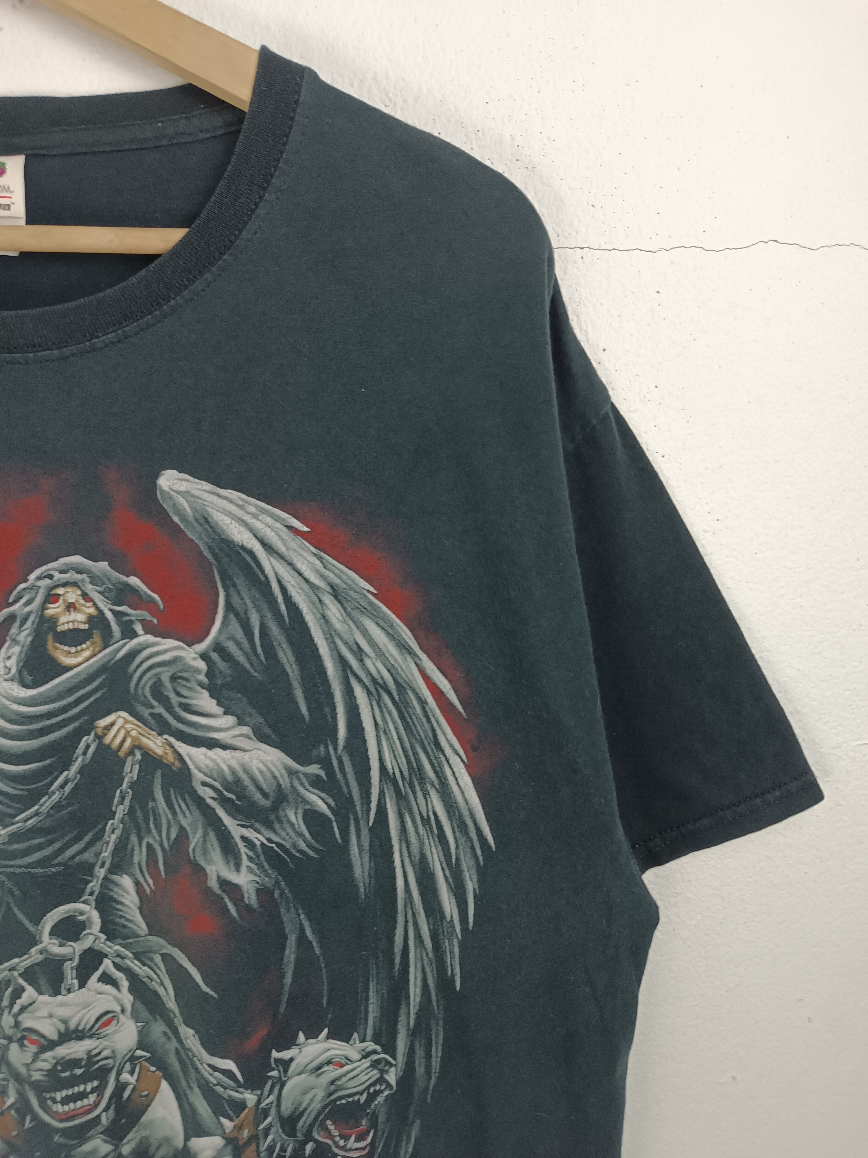 Affliction VINTAGE Y2K DARK ANGEL HELLHOUND REAPER SKULL AFFLICTION Size US L / EU 52-54 / 3 - 5 Thumbnail