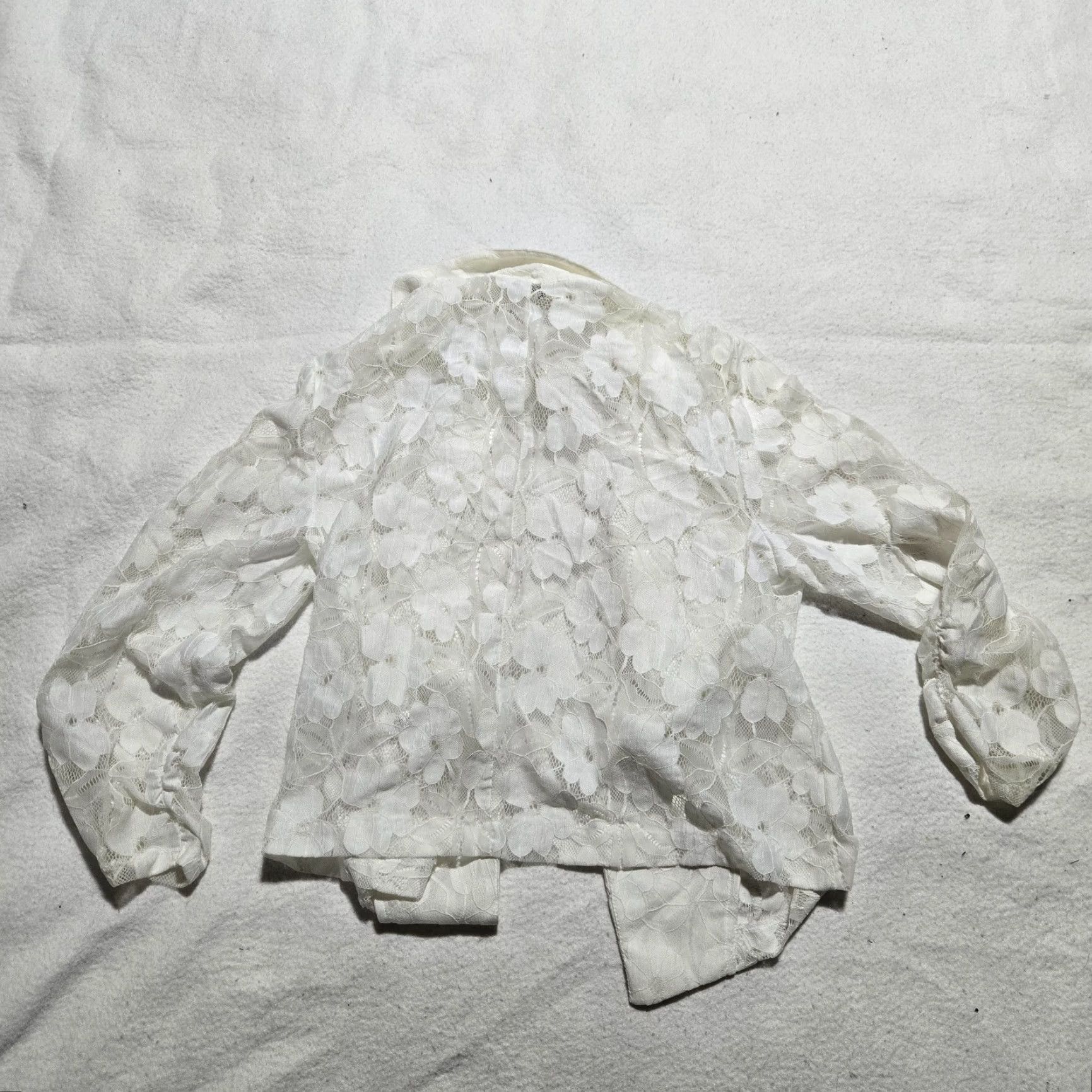 Vintage Cato Blouse Open Front Collared Cardigan Womens M White NEW Est. 1946 Size M / US 6-8 / IT 42-44 - 8 Thumbnail