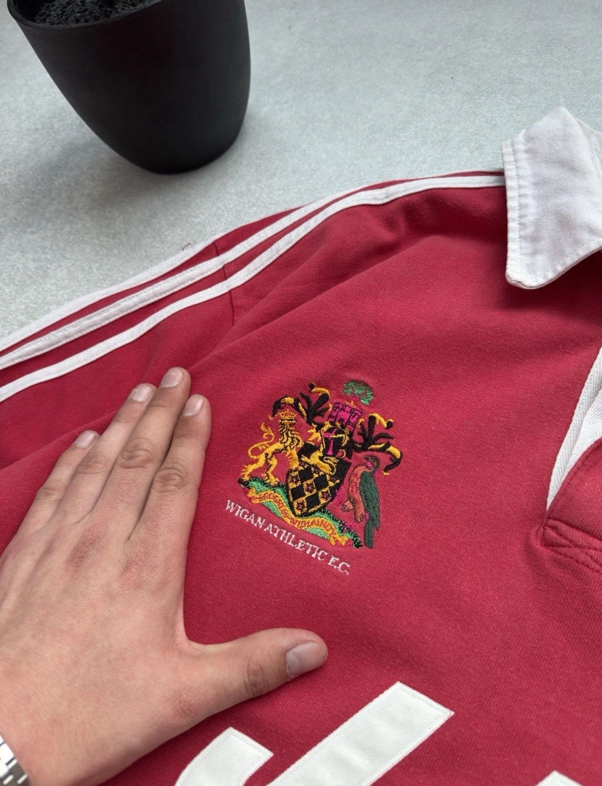 Adidas Vintage Wigan Athletic F.C Rugby Adidas JJB Polo Long Sleeve Size US XL / EU 56 / 4 - 7 Thumbnail