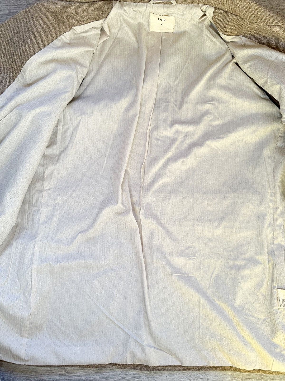 Folk FOLK Mens Sand Oat Beige Double Breasted Pocket Front Coat Size US L / EU 52-54 / 3 - 5 Thumbnail