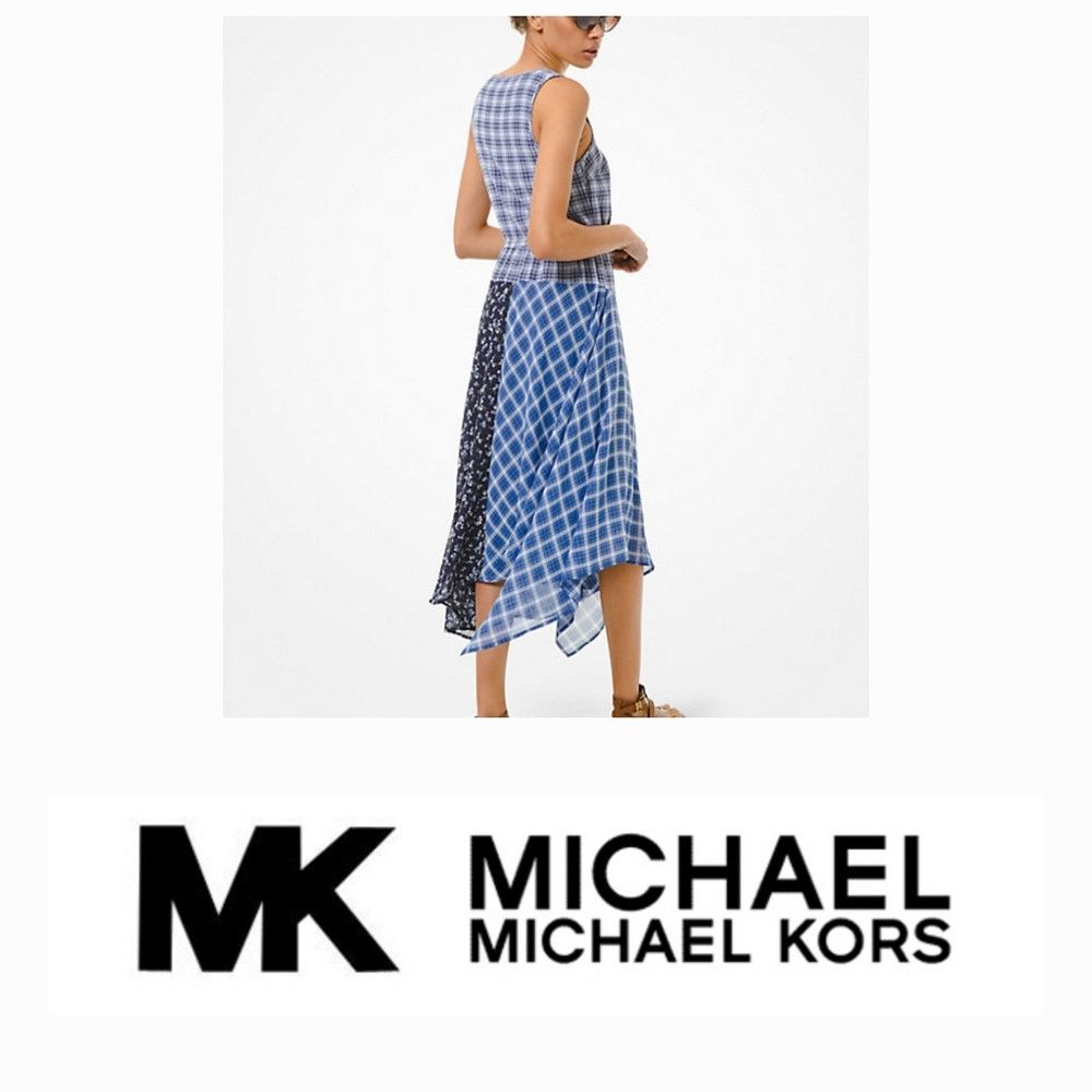 Michael Kors NEW Michael Kors Belted Mixed Plaid Georgette Dress Handker Size XS / US 0-2 / IT 36-38 - 1 Thumbnail