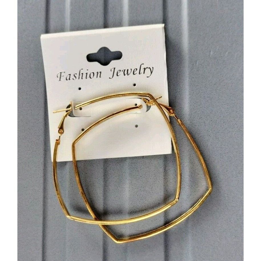 Other Hoop Earrings Gold Tone Fashion Jewelry Eggshell White Light Size ONE SIZE - 3 Thumbnail