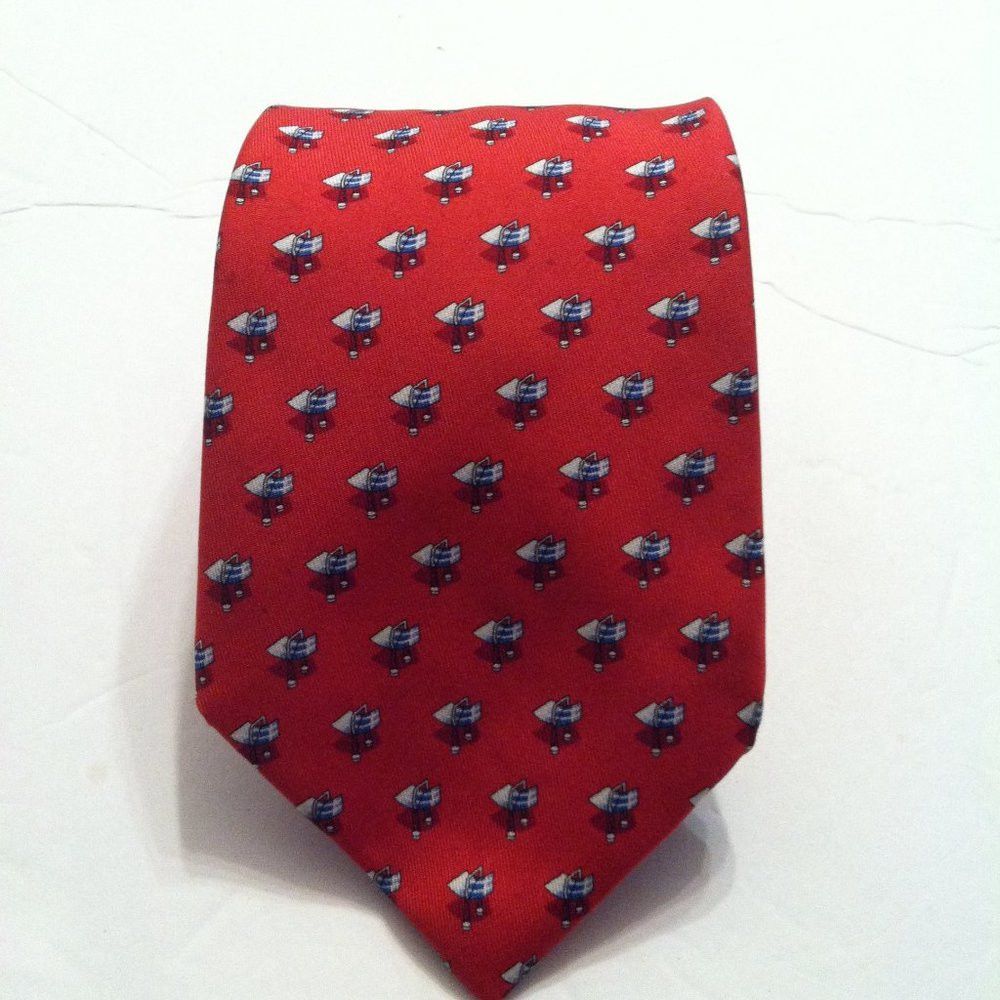 Vineyard Vines VINEYARD VINES MEN'S NEW RED 100%SILK TIE WIDTH: 3 3/4" Size ONE SIZE - 1 Thumbnail