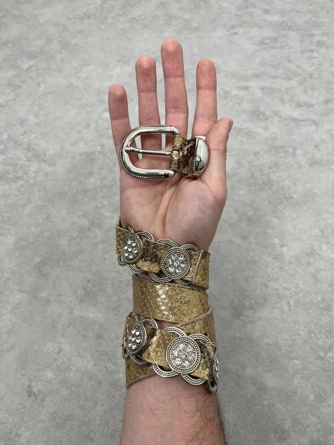 Vintage 2000s Berge Snake Effect Ornament Belt Size ONE SIZE - 1 Thumbnail