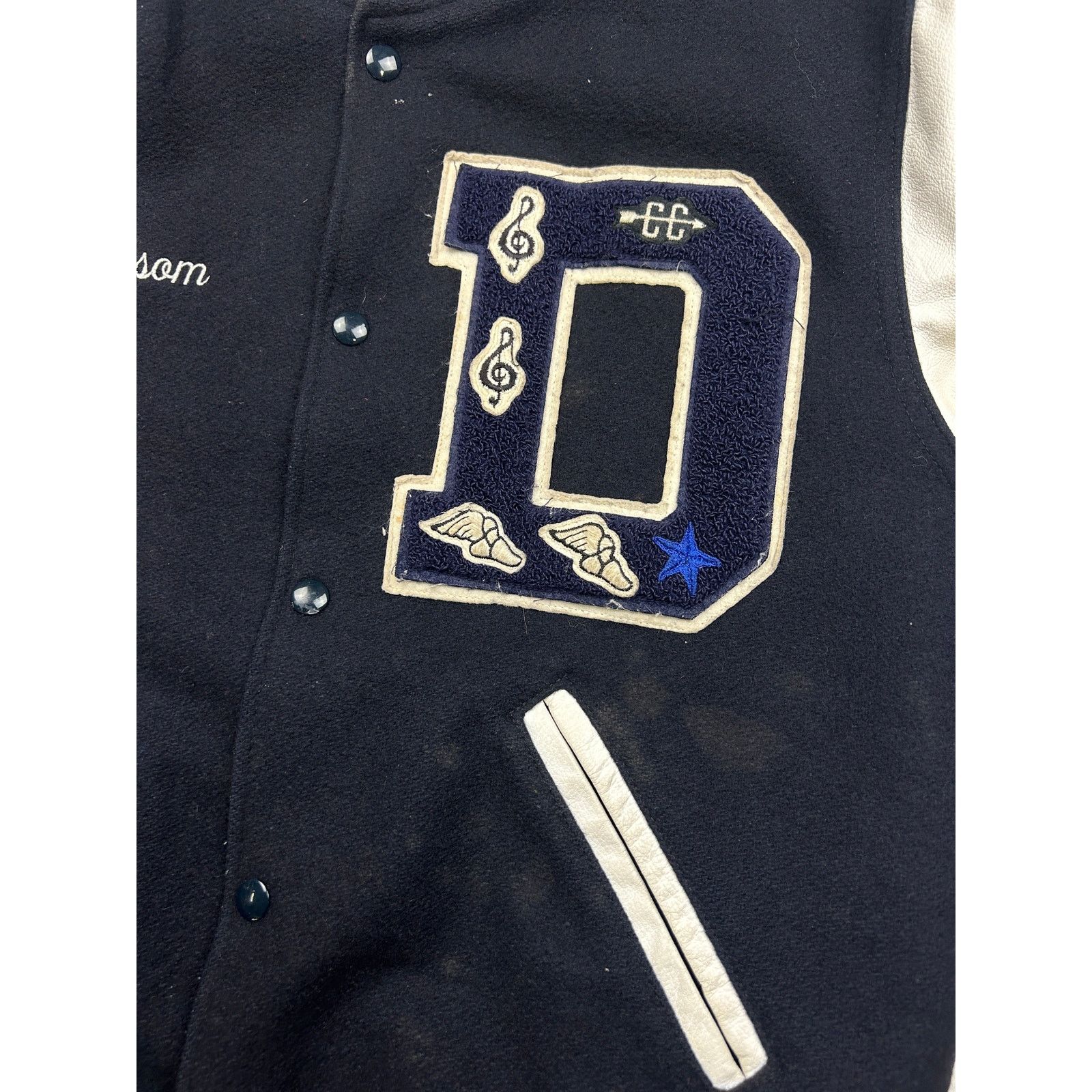 Vintage Vintage 90s Stitched Two Tone Wool Varsity Letterman L Size US L / EU 52-54 / 3 - 5 Thumbnail