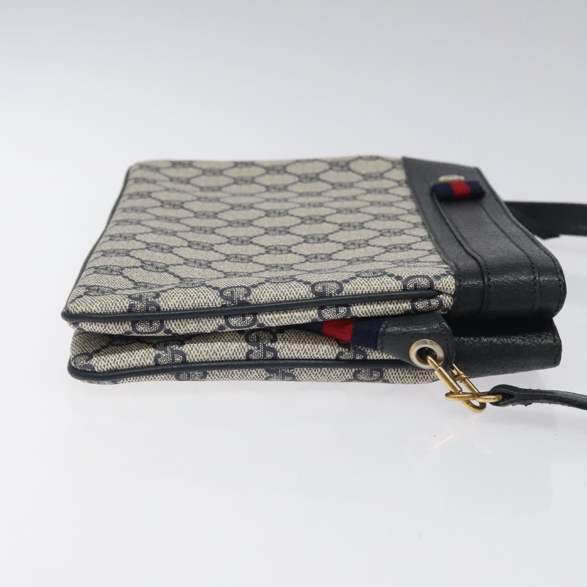 Gucci GUCCI GG Supreme Sherry Line Shoulder Bag Pvc Navy Gold 96 Size ONE SIZE - 4 Thumbnail