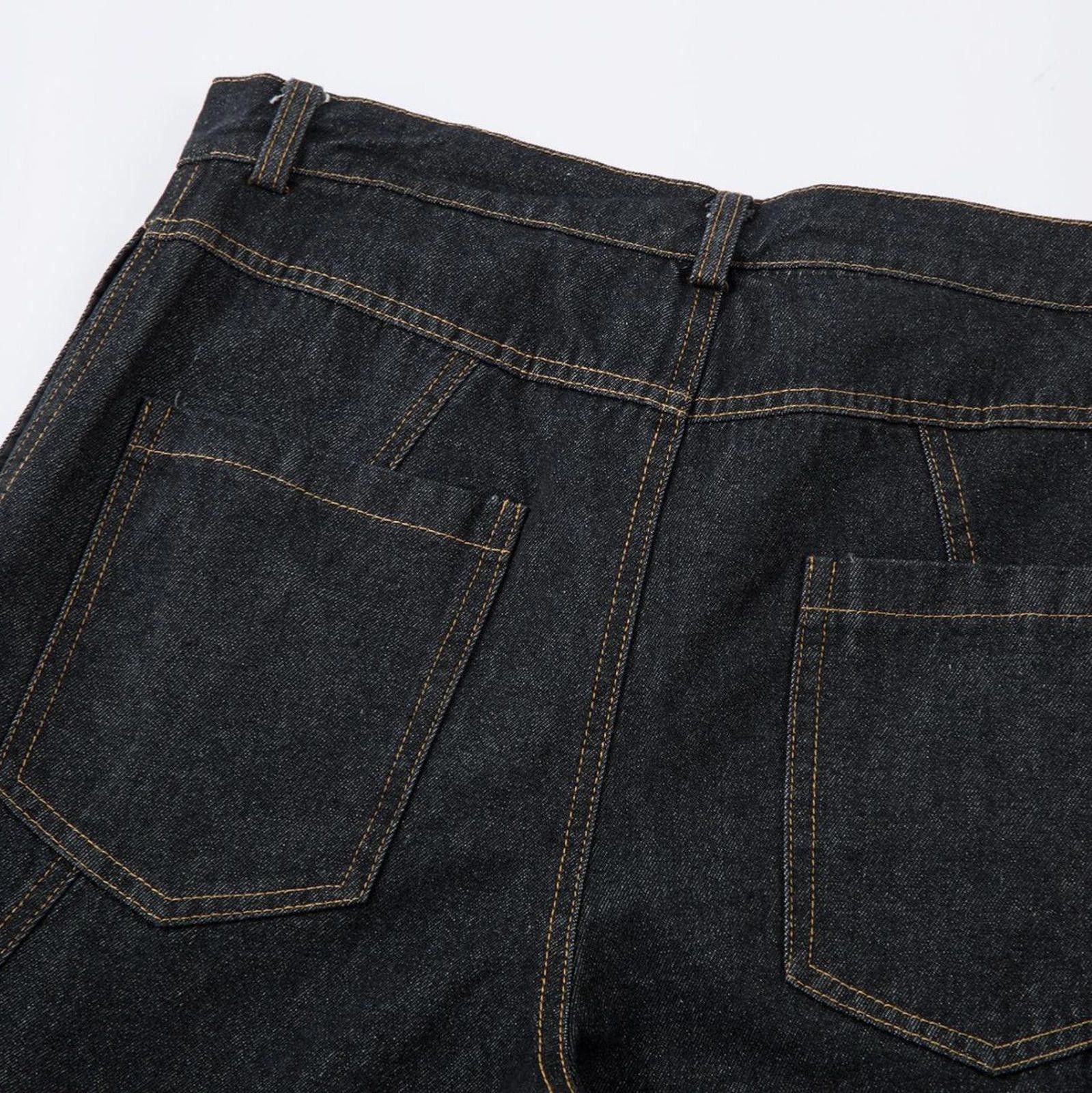 Japanese Brand Textured Curved Wide Leg Jeans Size US 32 / EU 48 - 4 Thumbnail