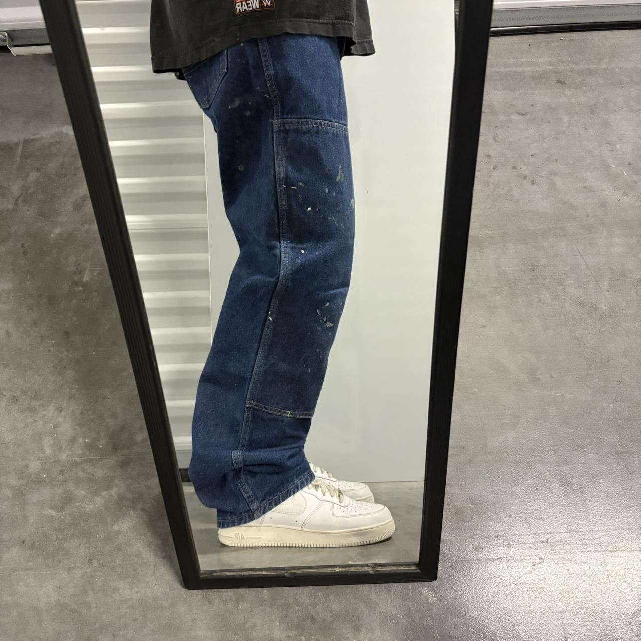 Dickies × Vintage Crazy Vintage Y2K/2000s Baggy Double Knee Dickies Workwear Style Dark Wash Denim Jeans! Size US 33 - 2 Thumbnail