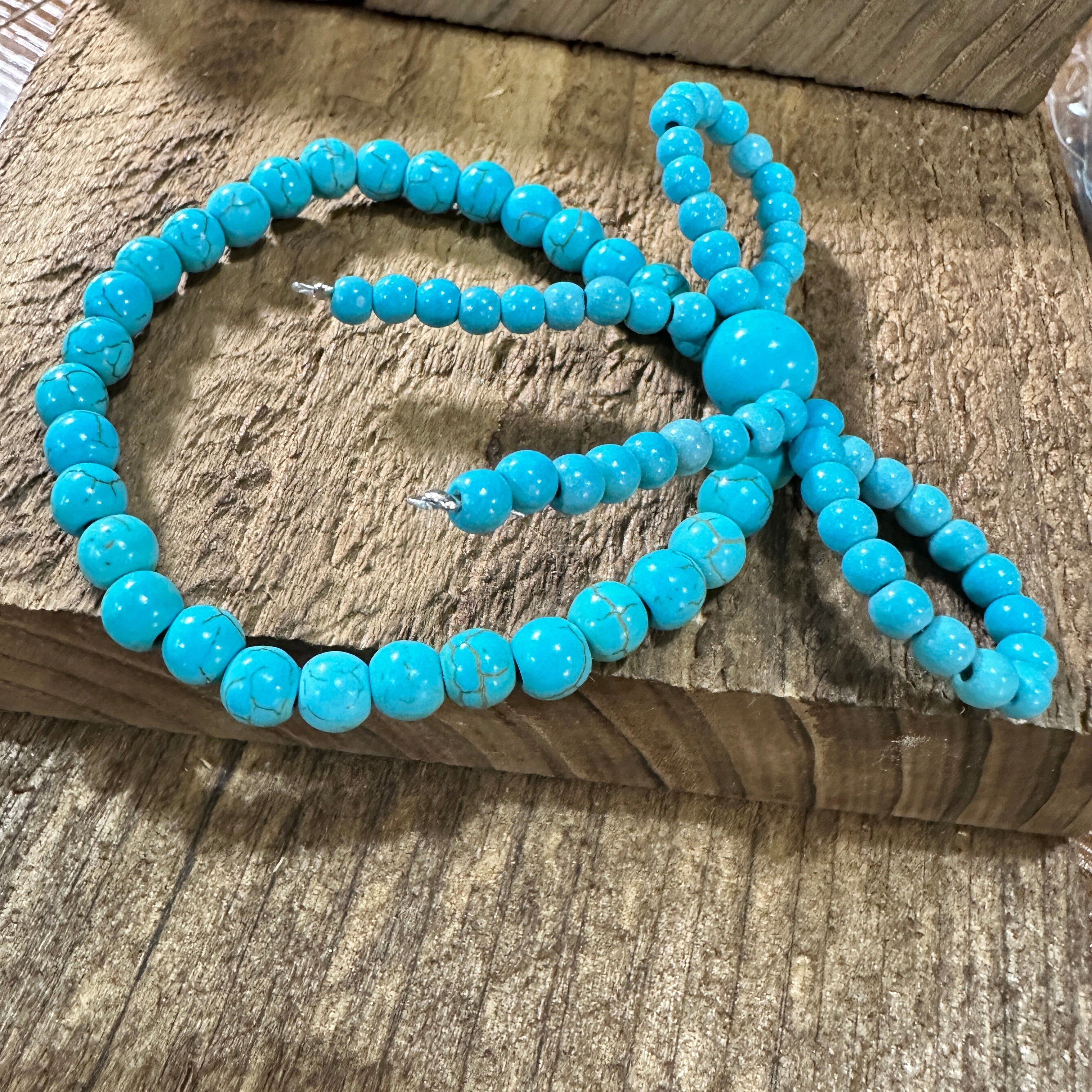Other Handmade Ribbon Bow Beaded Stretch Bracelet in Turquoise, So Size ONE SIZE - 3 Thumbnail