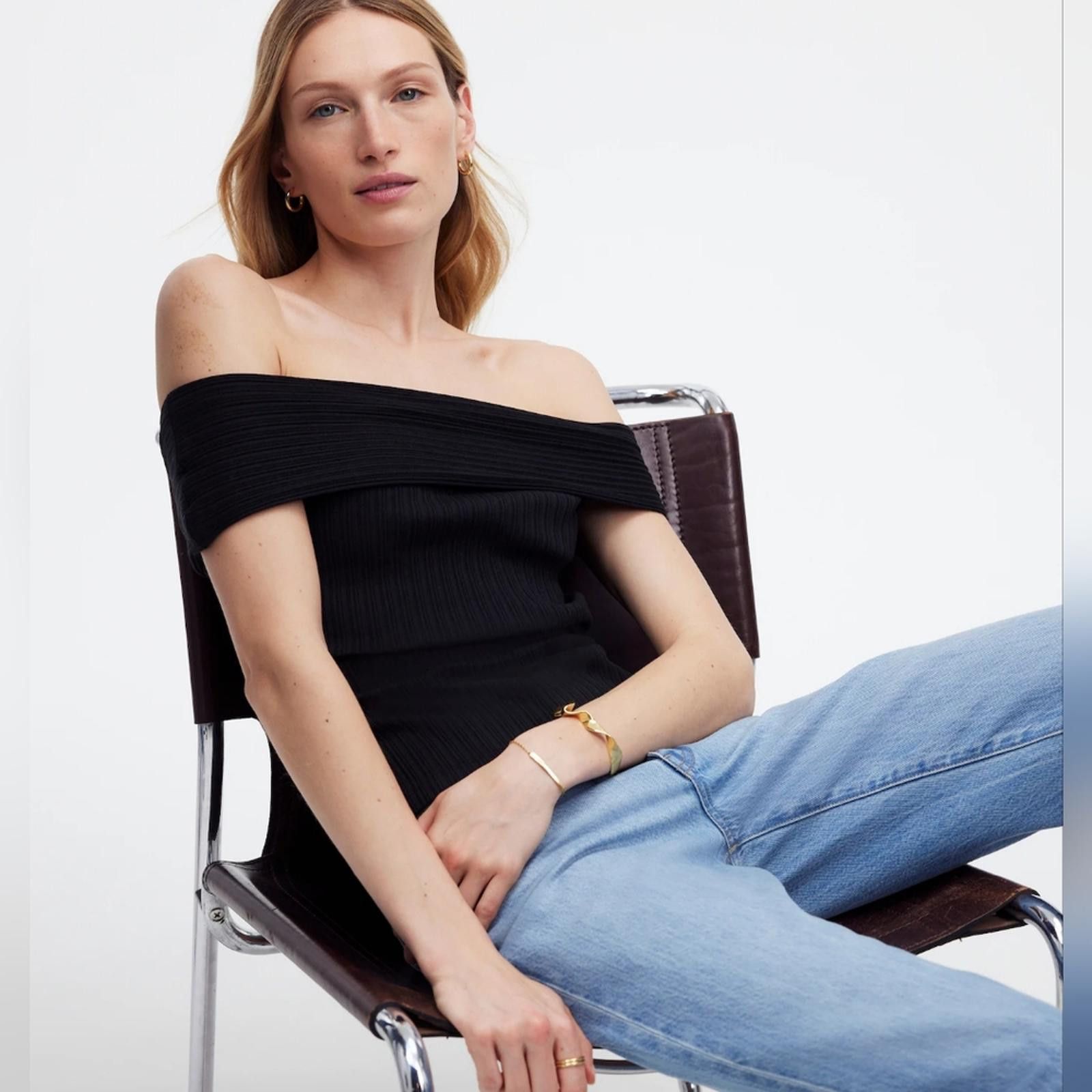 Madewell Madewell Ribbed Off-the-Shoulder Top Size XS / US 0-2 / IT 36-38 - 6 Thumbnail