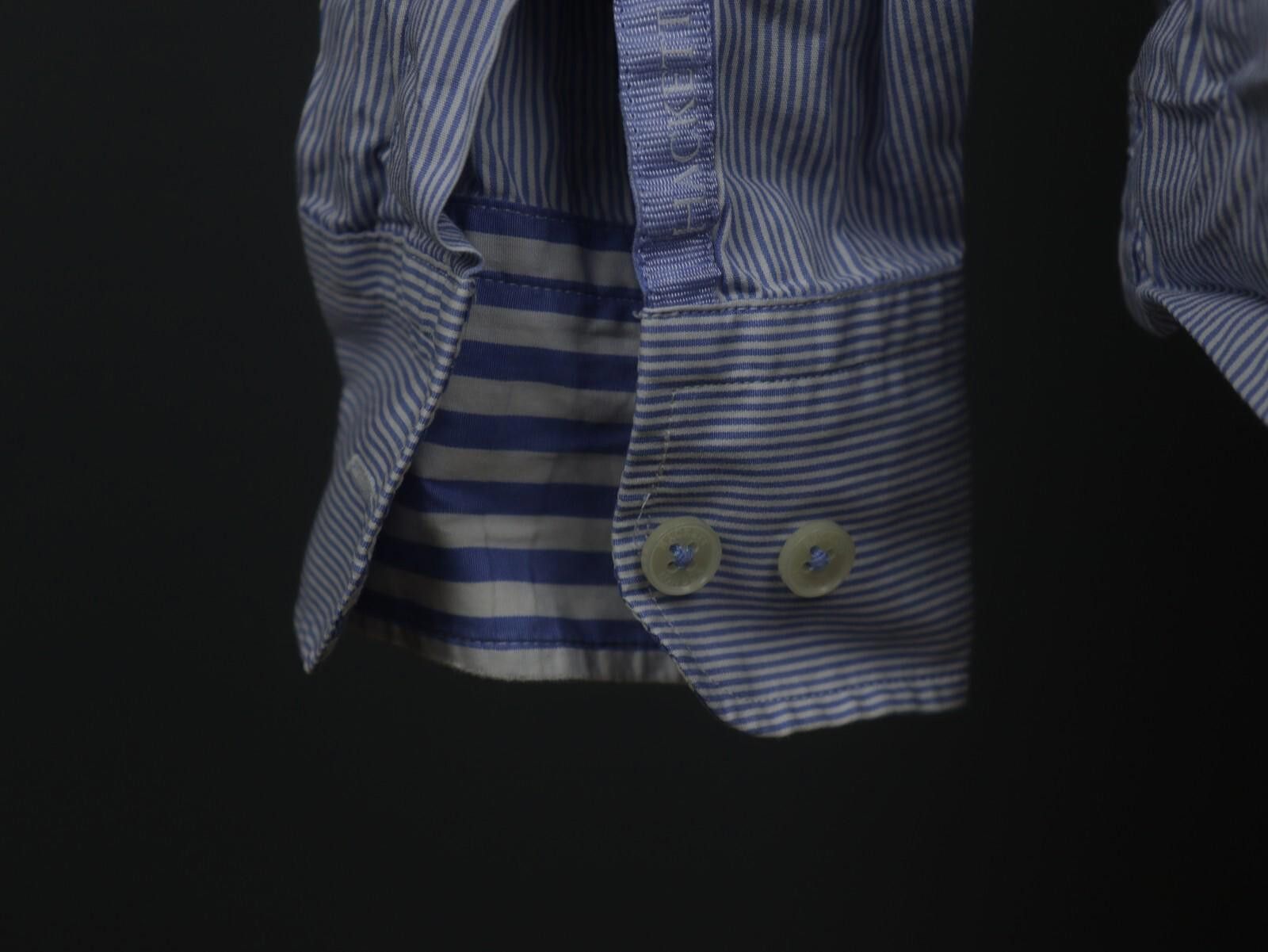 Designer Hackett London Blue Striped Button Up Shirt Size 2XL Size US XXL / EU 58 / 5 - 12 Thumbnail