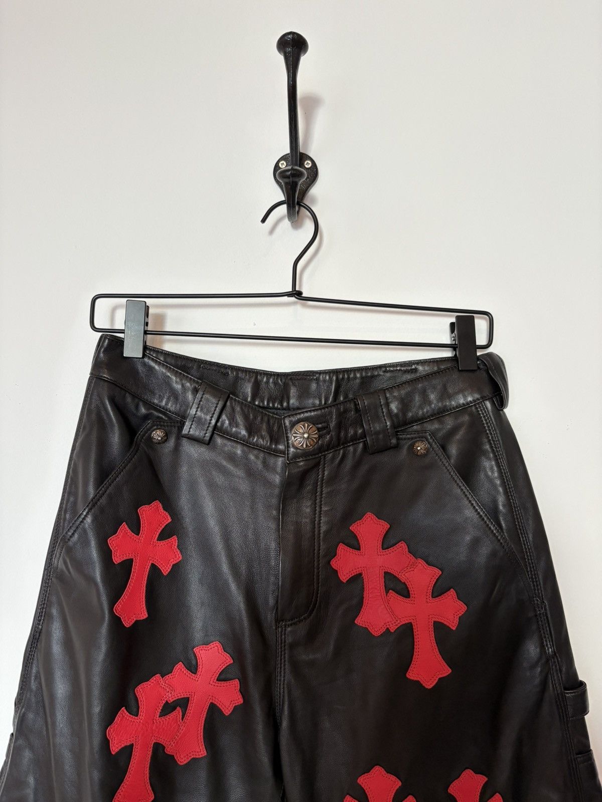 Chrome Hearts Chrome Hearts Leather Flooded Pants (1of1) 🔥👹🔥 Size US 26 / EU 42 - 6 Thumbnail
