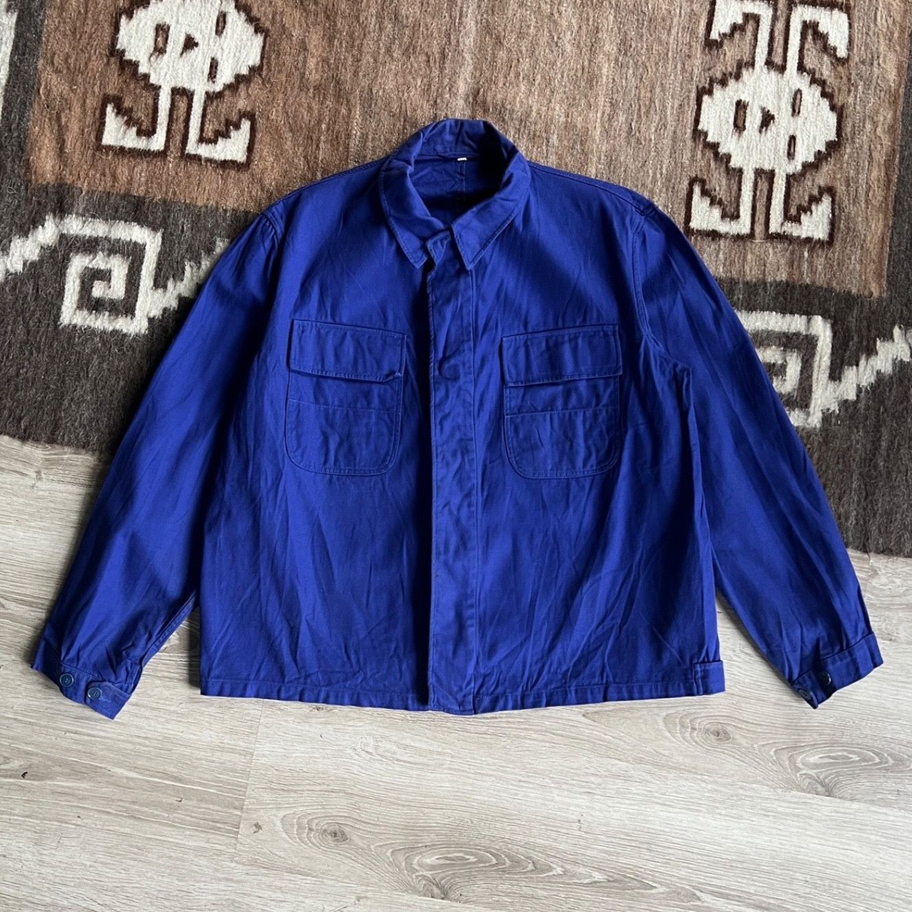 Other Vintage French Cotton Workwear Chore Utility Jacket 9751AC Size US L / EU 52-54 / 3 - 1 Thumbnail