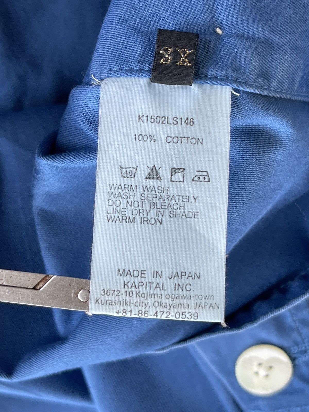 Kapital Kapital Indigo Twill Spread Half Button Popover Shirt Size US XS / EU 42 / 0 - 7 Thumbnail