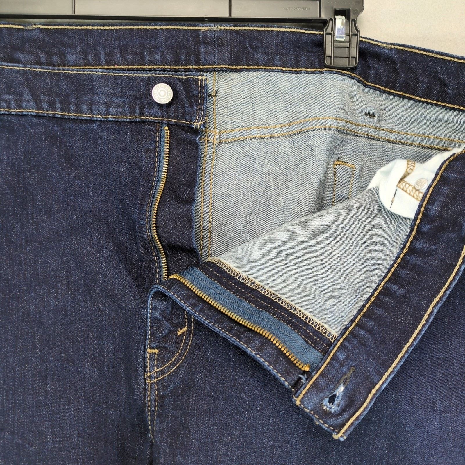 Levi's Levi's 514 Men's Big 52x28 Dark Wash Stretch Denim Jeans Size US 44 / EU 60 - 3 Thumbnail