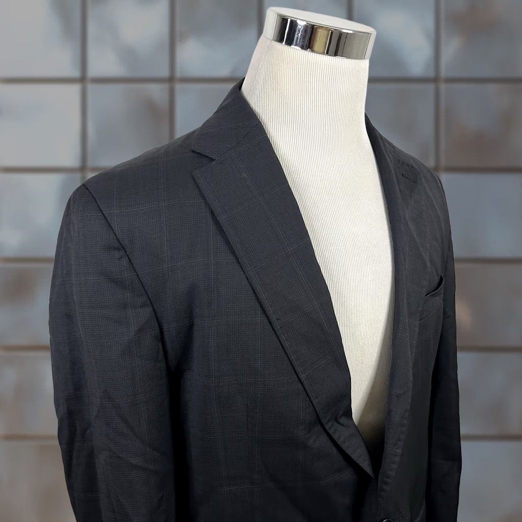 Ted Baker Ted Baker London 46L Ron Sport Coat 100% Wool Gray Plaid Two-Button Vented Men’s Long Coat In Good Condition Size US XS / EU 42 / 0 - 1 Thumbnail