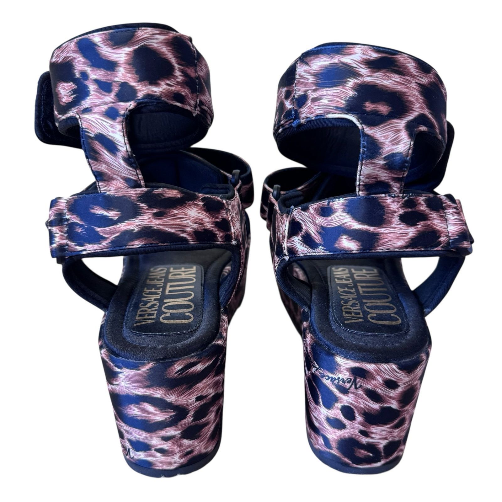 Versace VERSACE JEANS Leopard Printed Satin Mallory Platform Sandal Size US 8 / IT 38 - 6 Thumbnail