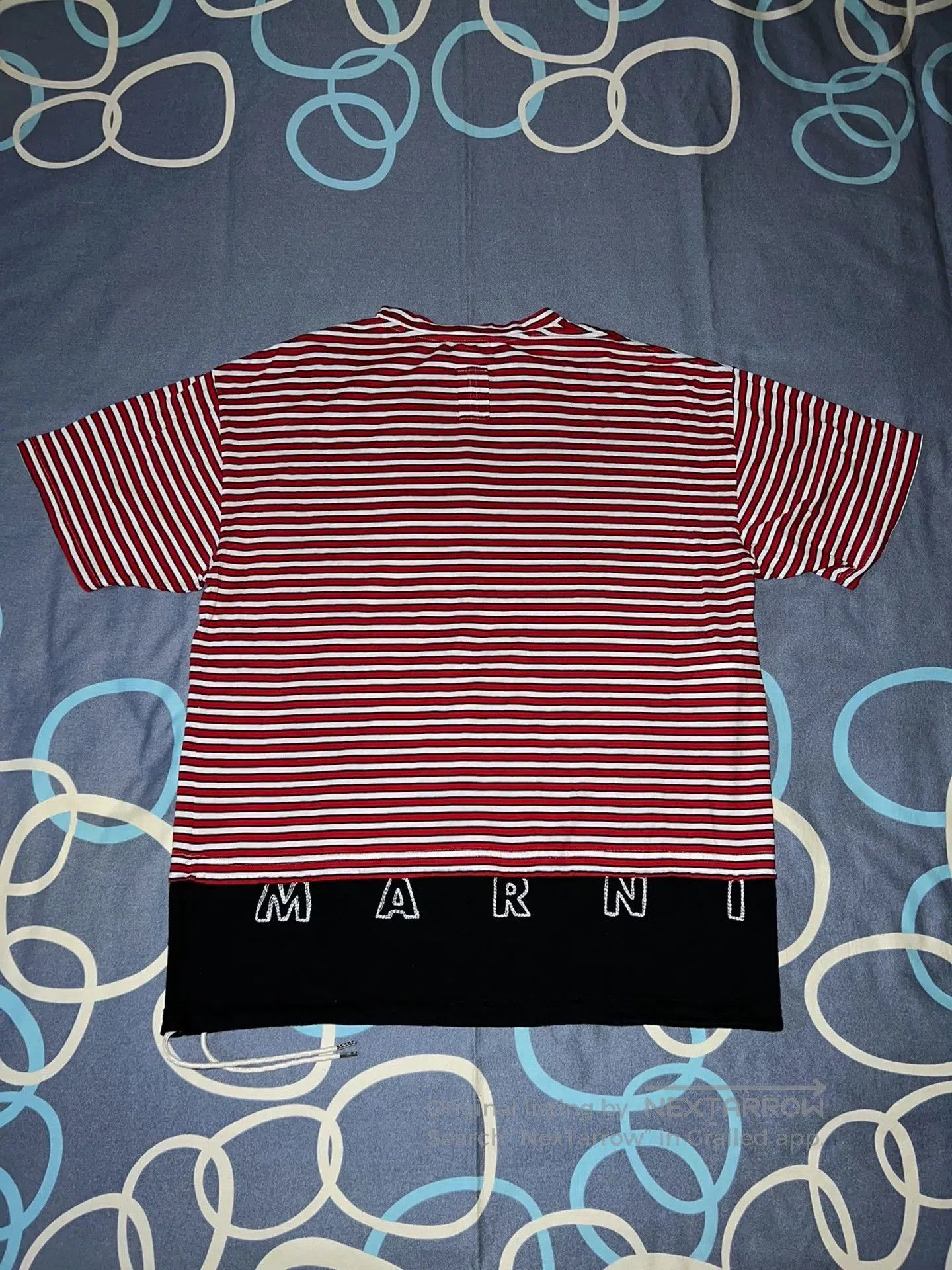 Marni Marni Red White Stripe Embroidered Slogan T-shirt. Size US M / EU 48-50 / 2 - 2 Thumbnail