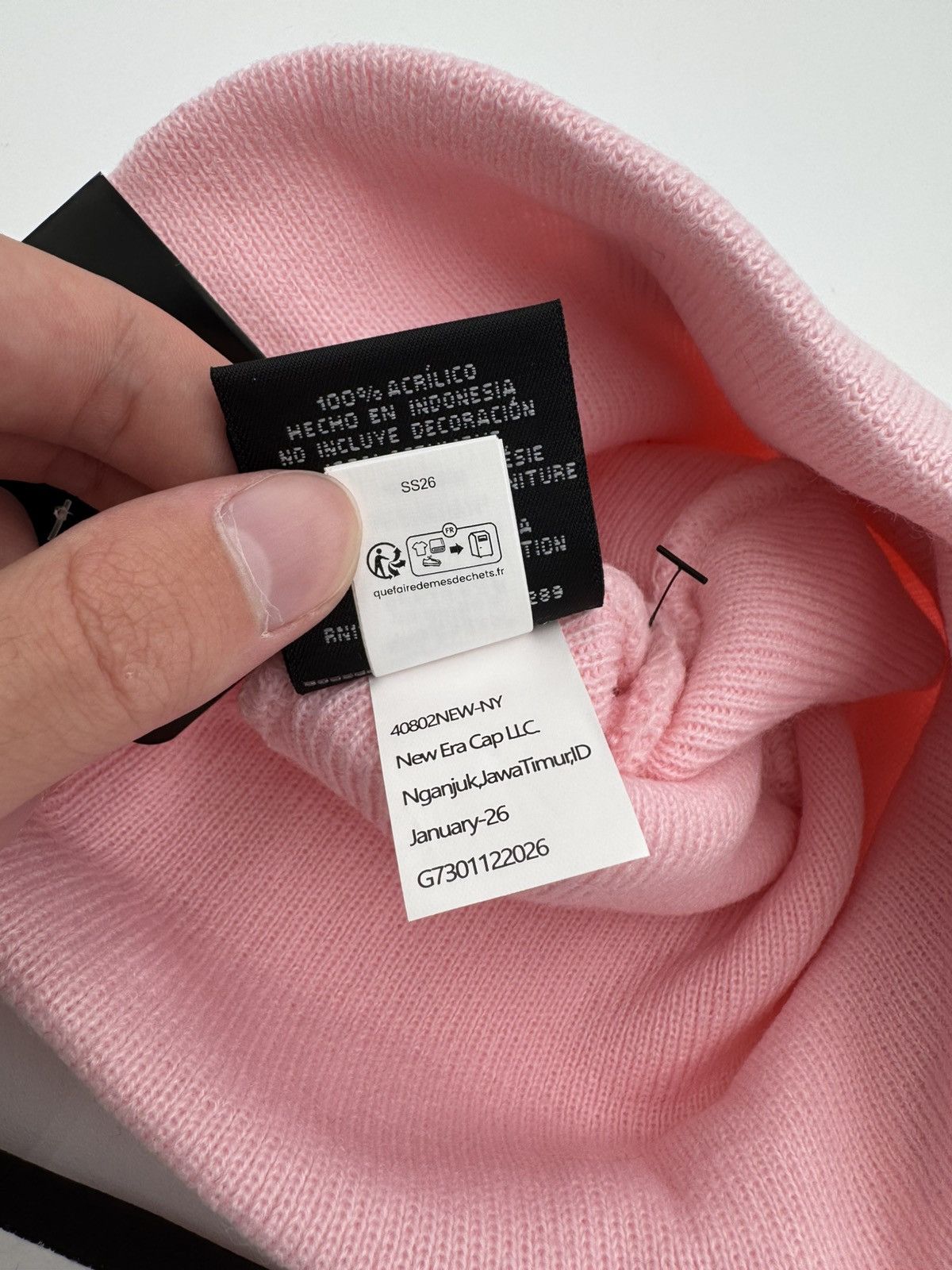New Era × Supreme Supreme New Era Monogram Beanie Pink White Size ONE SIZE - 13 Thumbnail