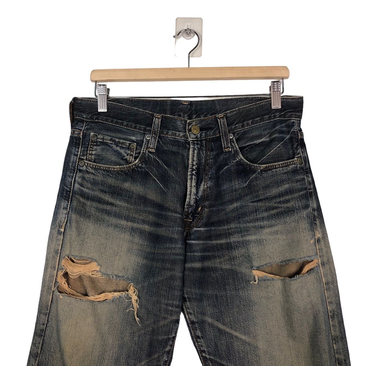 Hysteric Glamour 🔥Crack Evo Distressed Denim Jeans Biker Punk Style Size US 32 / EU 48 - 3 Thumbnail
