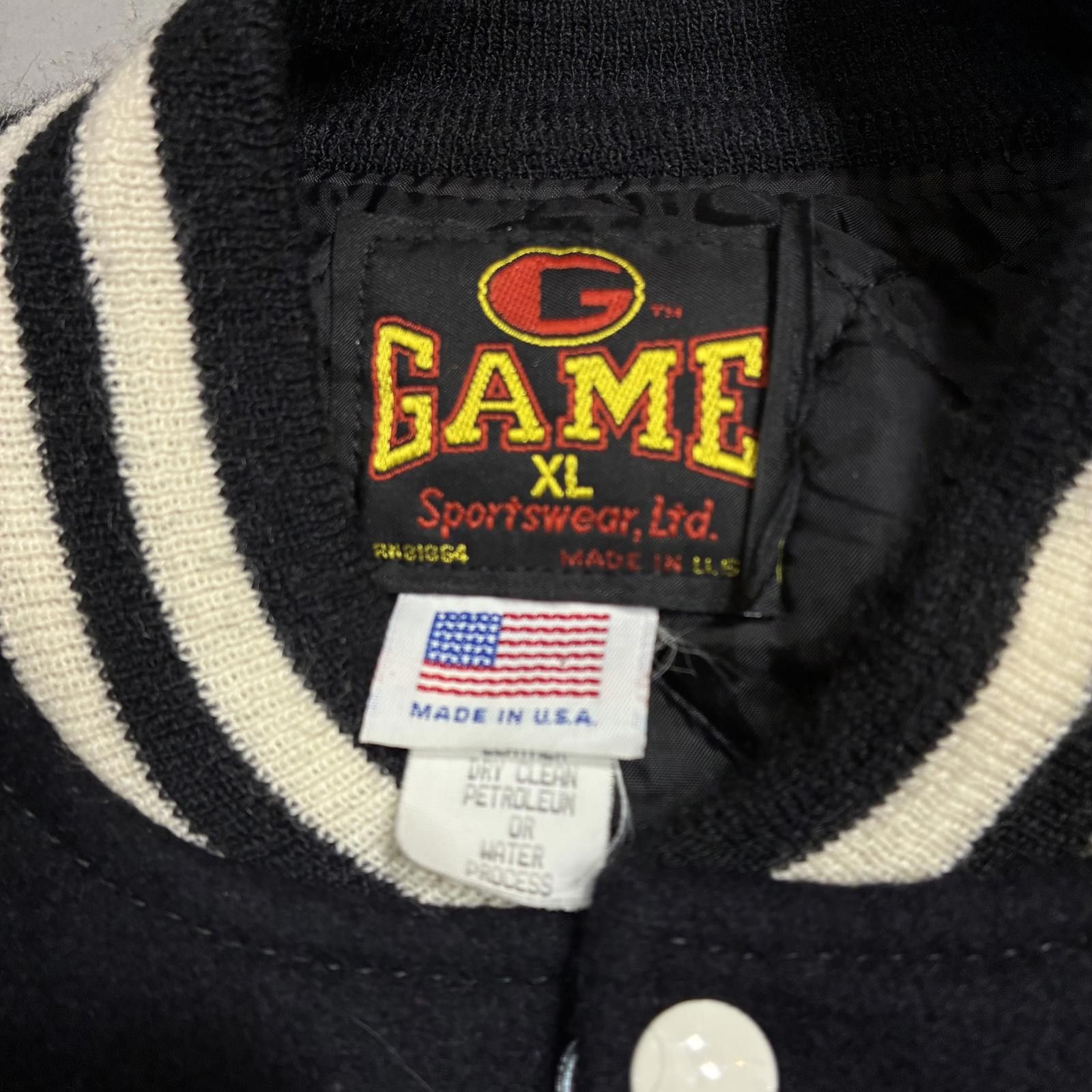 The Game VTG 90s Game Sportswear Varsity Jacket XL Black & White Size US XL / EU 56 / 4 - 4 Thumbnail