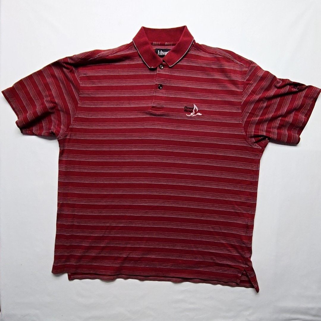 Ashworth Ashworth Desert Hawk Polo Shirt Striped Red Mens L Golf Top Size US L / EU 52-54 / 3 - 1 Thumbnail