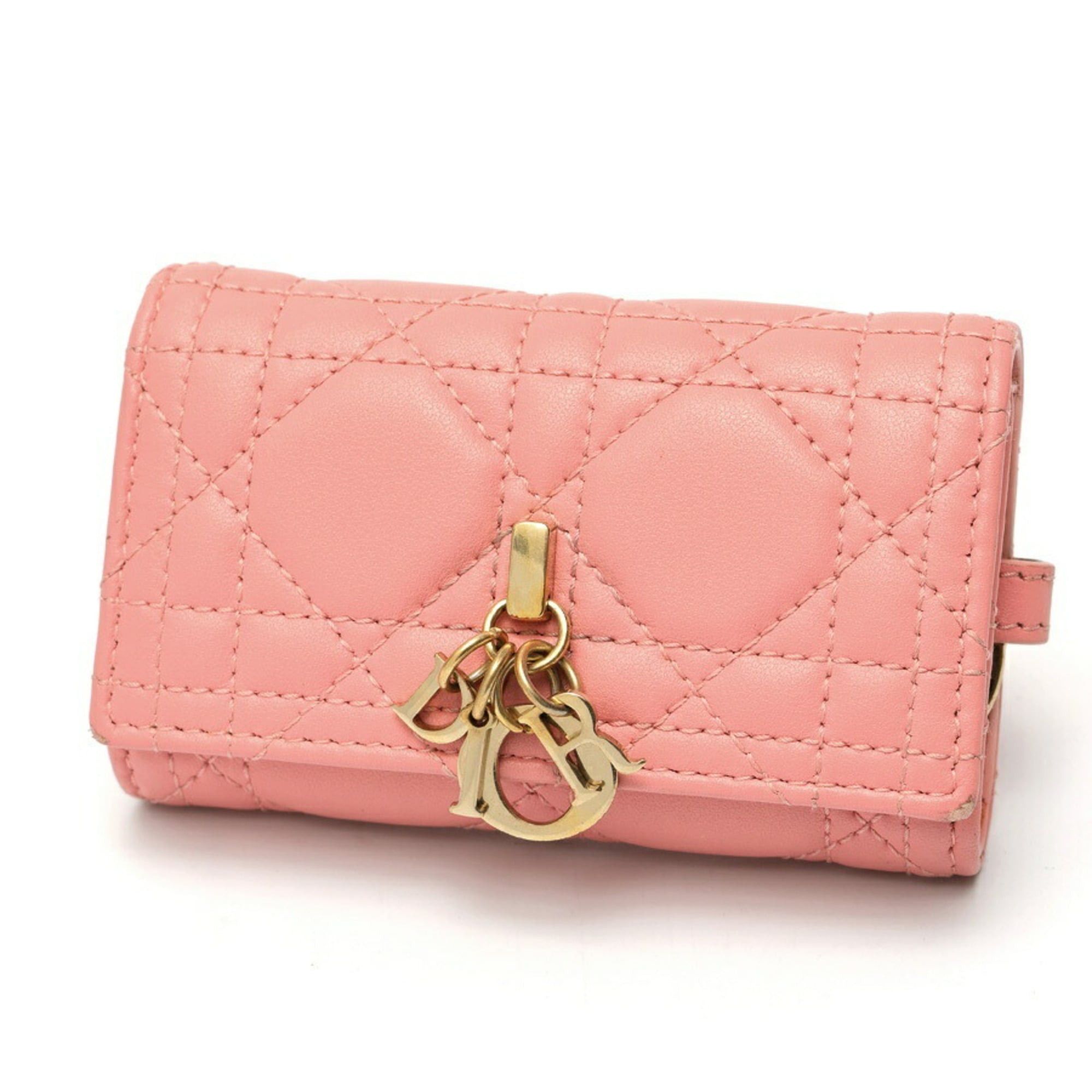 Dior Dior My Aster Key Case S0983ONMJ Cannage Lambskin Pink Size ONE SIZE - 1 Thumbnail