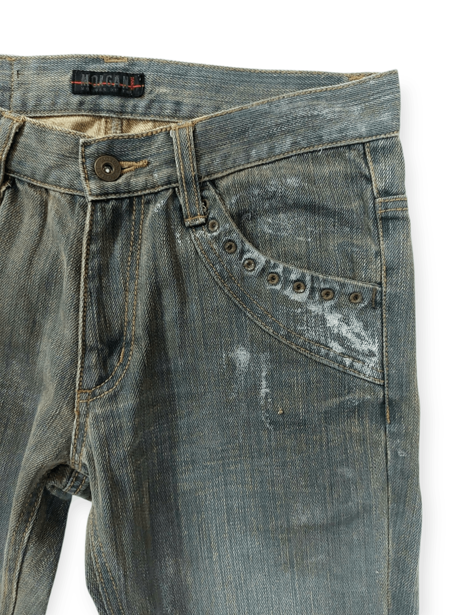 Morgan Homme Morgan Homme Rusty Acid Wash Rare Design Size US 29 - 6 Thumbnail