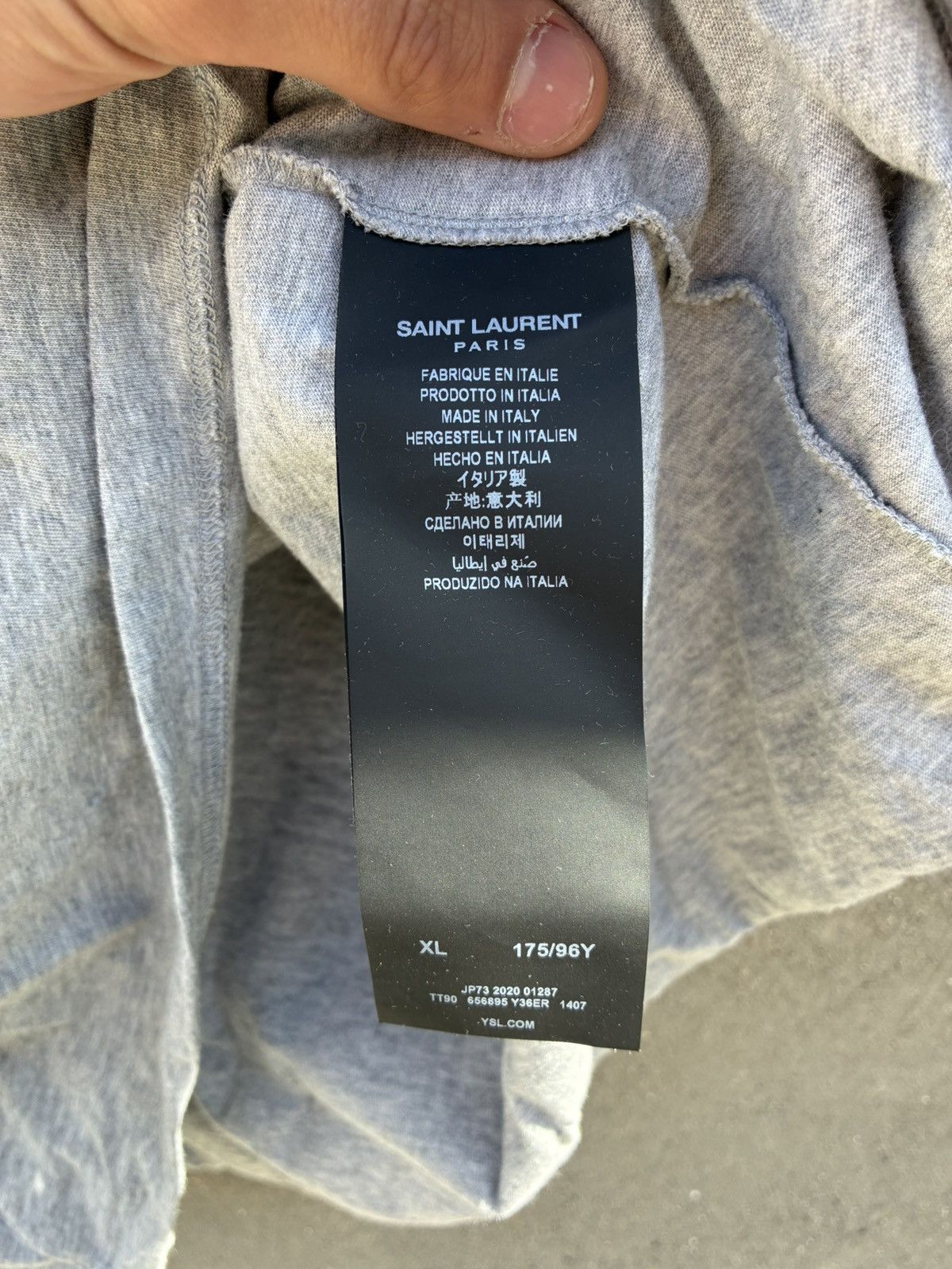 Saint Laurent Paris Saint Laurent SS18 Grey Tee Hedi Slimane Type Size US XL / EU 56 / 4 - 4 Thumbnail