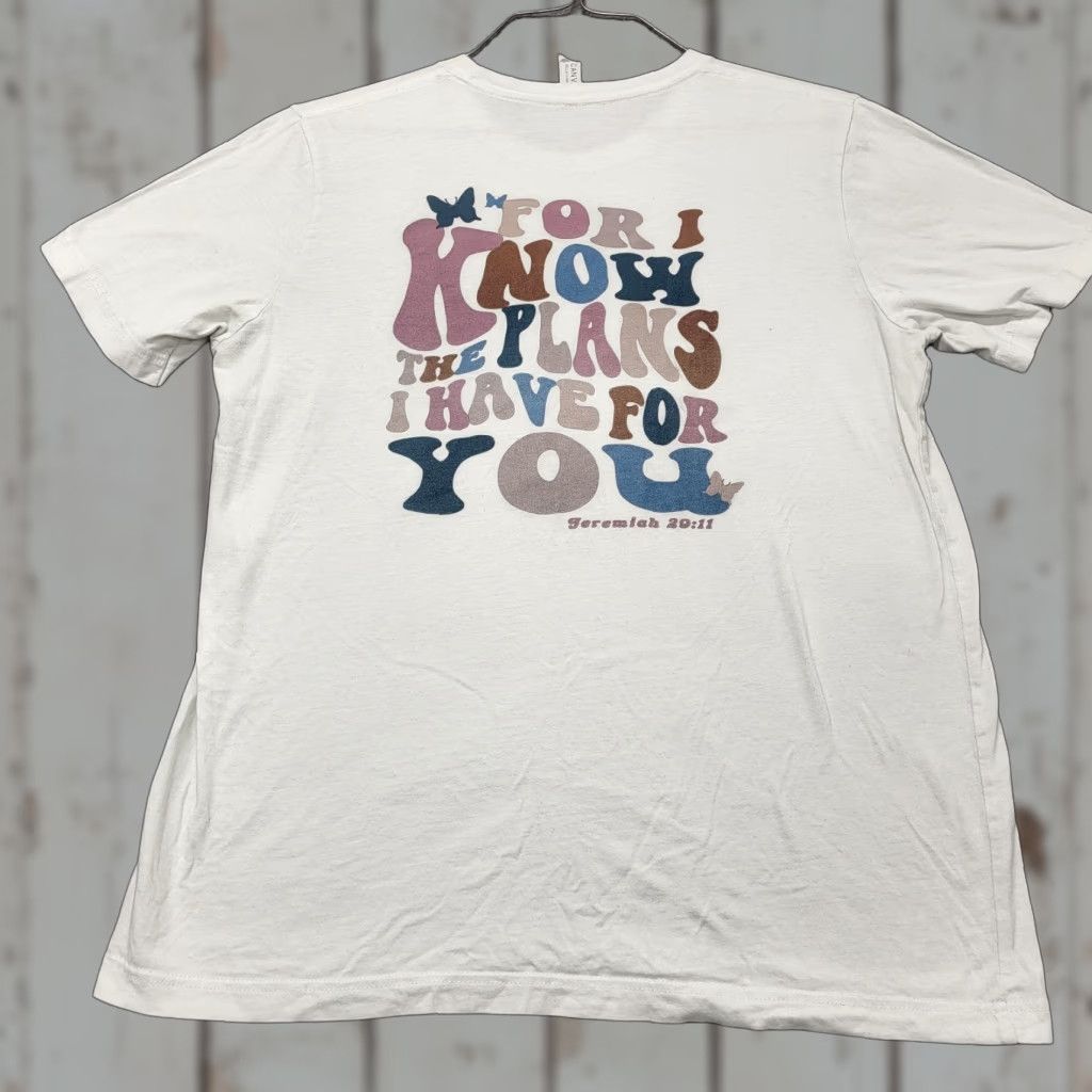 Vintage Canvas Christian Jesus TShirt Large for I Know the Plans I Have for You Jeremiah 29:11, 90s, Graphic Tee, Unisex Adults, Ivory, Short Sleeve, T-Shirt Size US L / EU 52-54 / 3 - 1 Thumbnail