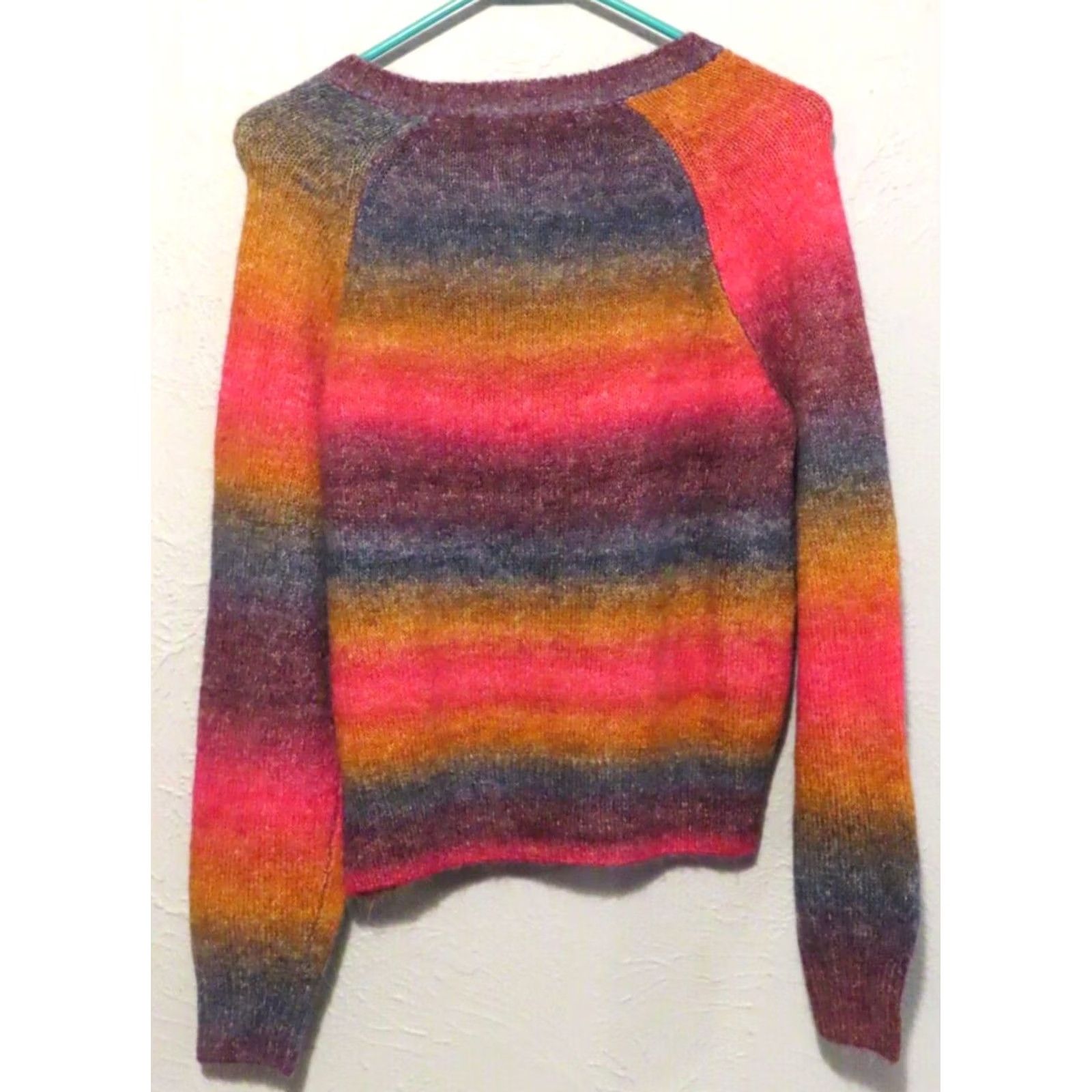 BB Dakota BB Dakota Sweater Women's Raglan Sleeve Striped Multicolor Ombre Knit Pullover Small Regular Fit Winter Spring Fall Casual Lights, MN/A Size S / US 4 / IT 40 - 6 Thumbnail