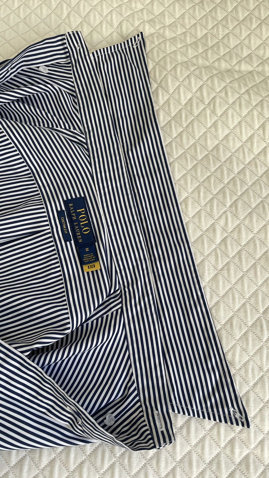 Polo Ralph Lauren M Custom Fit Button Down Striped Shirt QR