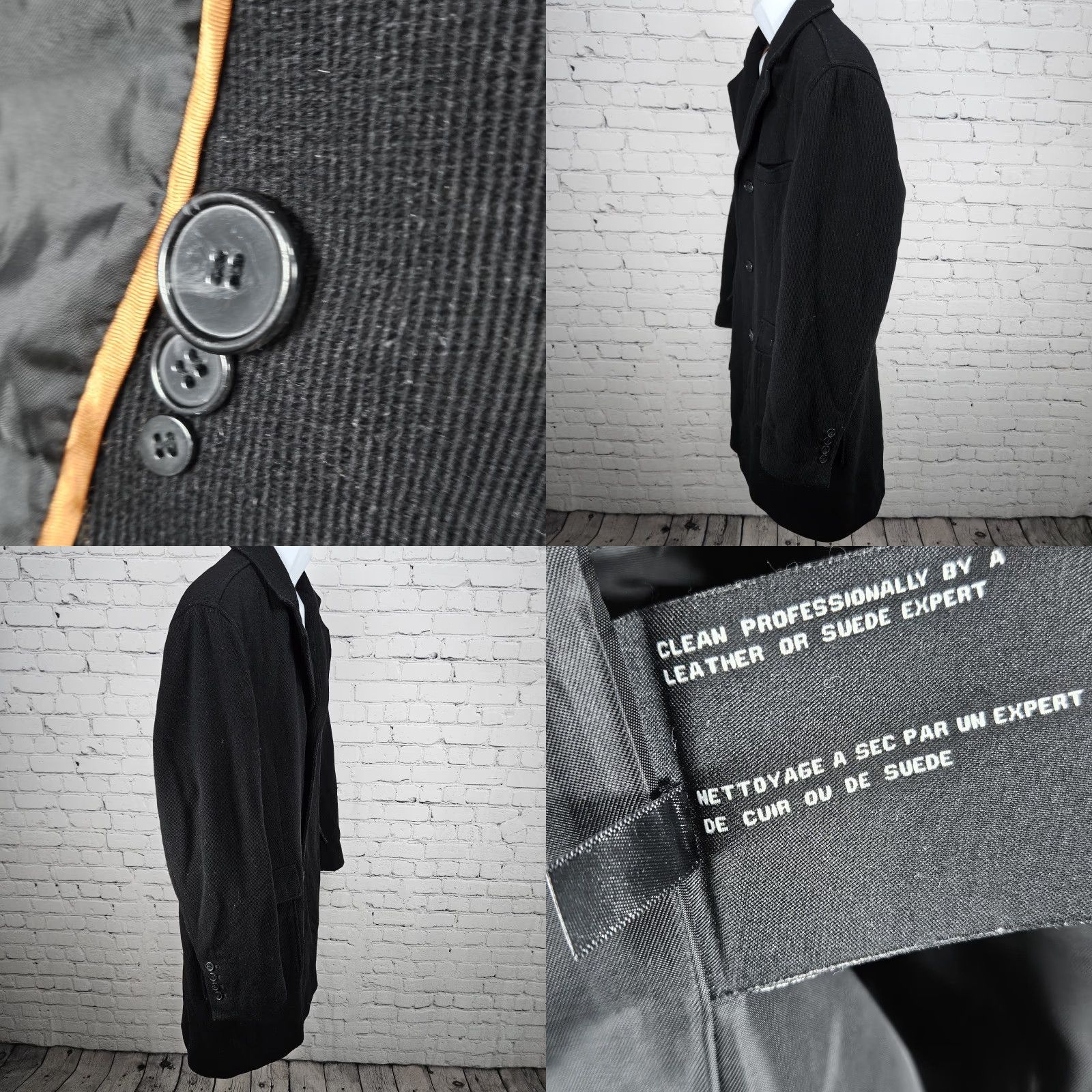 Cole Haan VINTAGE Cole Haan Black Wool Corduroy Over Coat L with Button Pockets Notch Lined Coat Mens Size US L / EU 52-54 / 3 - 9 Thumbnail