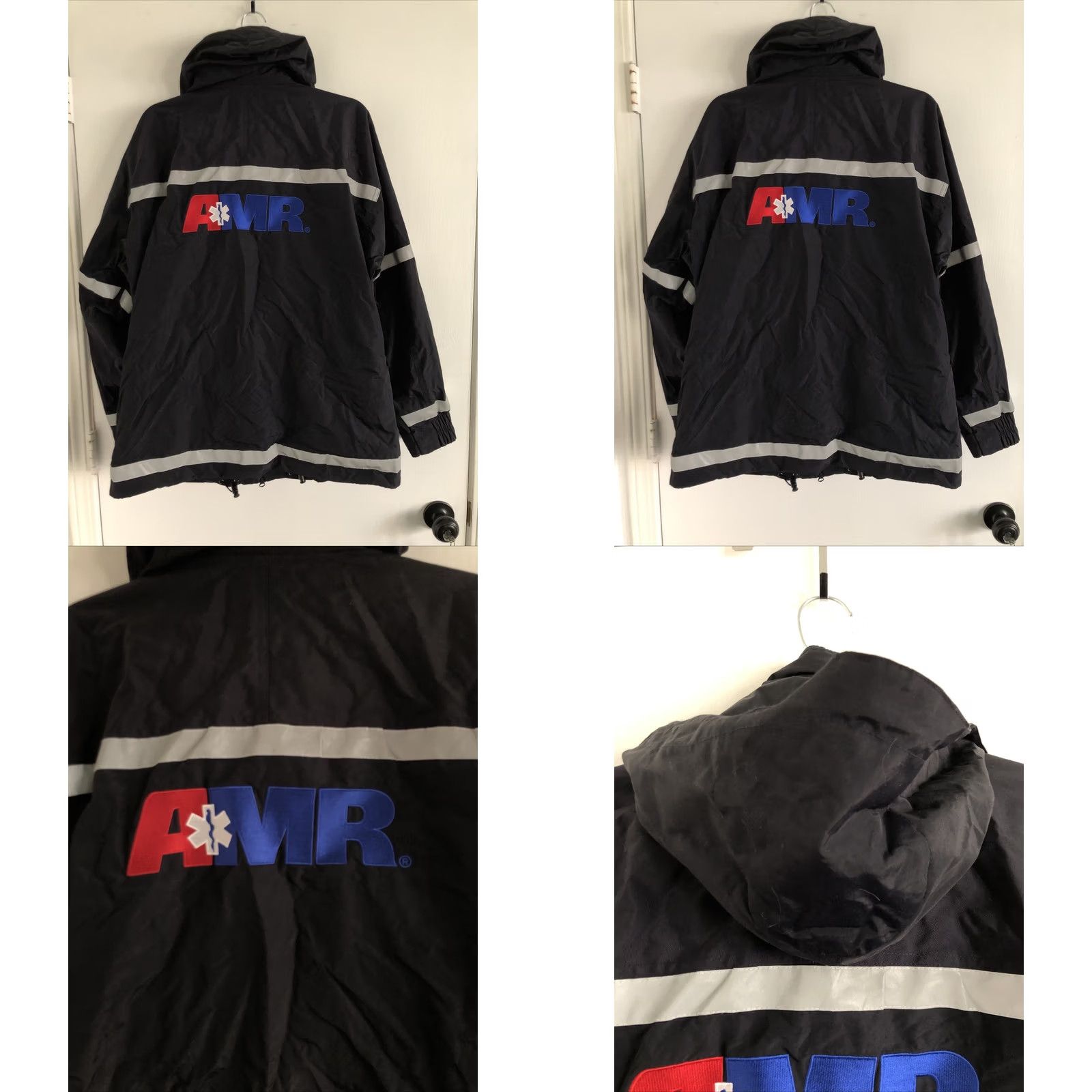 Vintage VINTAGE? AMR VF Image Wear Hooded All-Season American Response Ambulance Jacket Medium Navy Blue Reflective Accents Paramedic EMT VF Imagewear Jacket Size US M / EU 48-50 / 2 - 8 Thumbnail